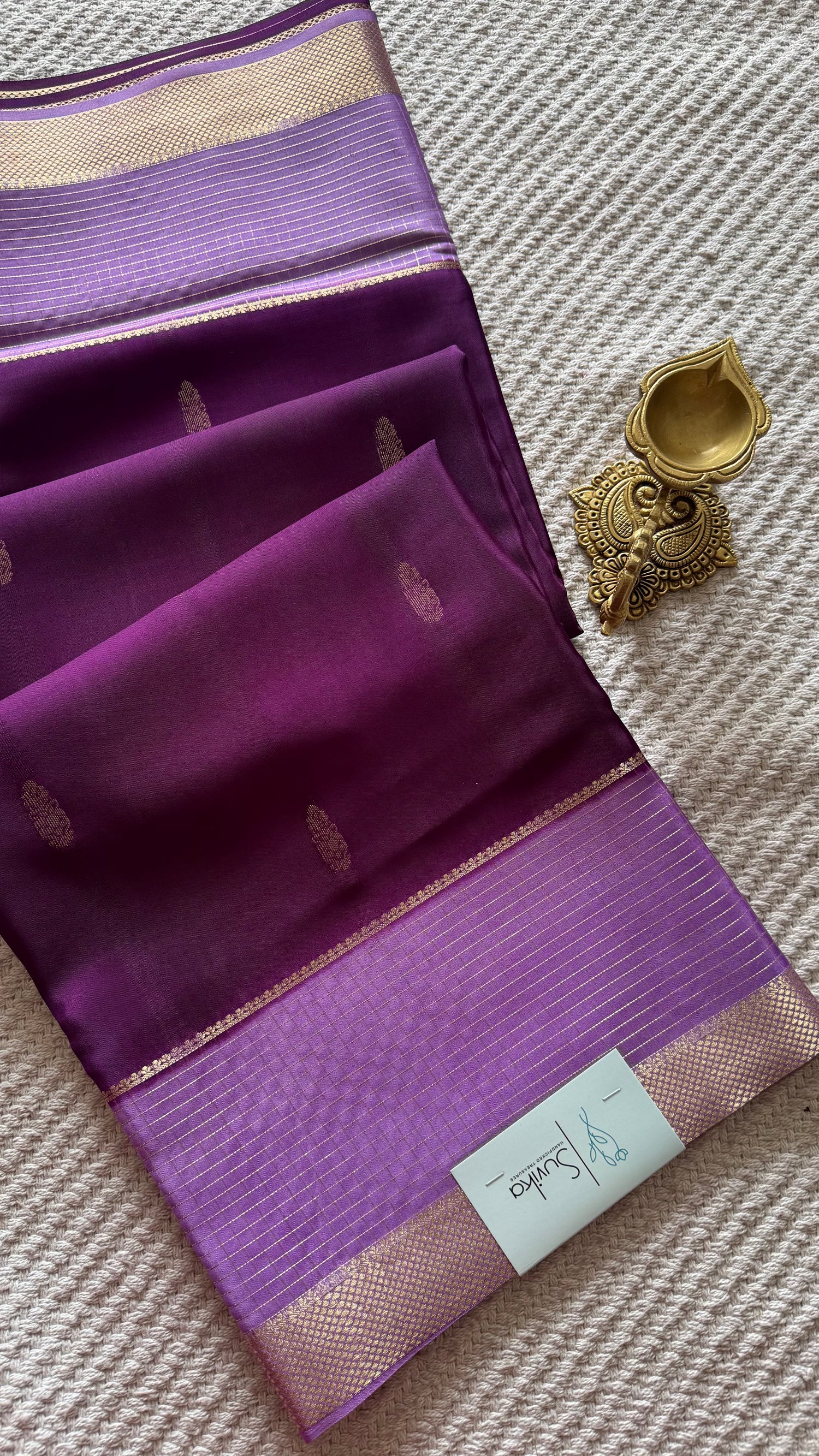 MYSORE CREPE SILK SAREE SUV5601-PURPLE WITH LAVENDER