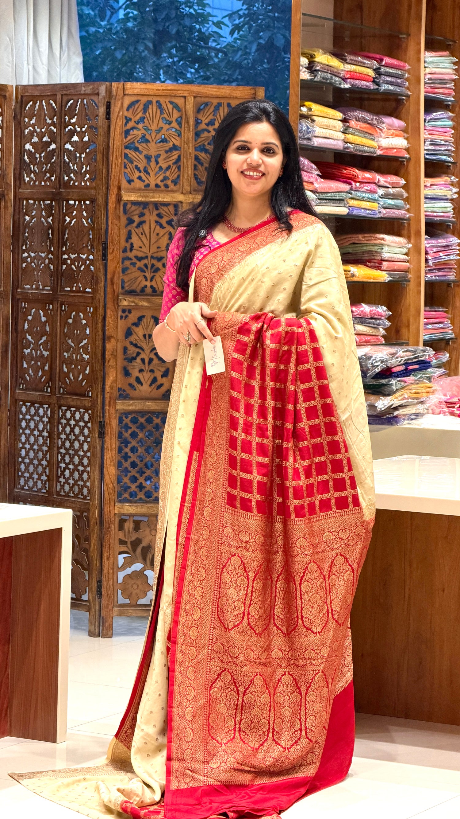 PURE BANARASI CREPE PSJV313-RED