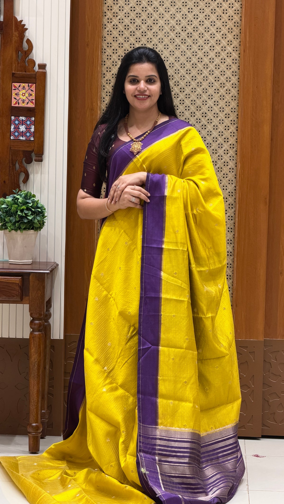 TUSSER SILK SAREE  SUV5859-MUSTARD
