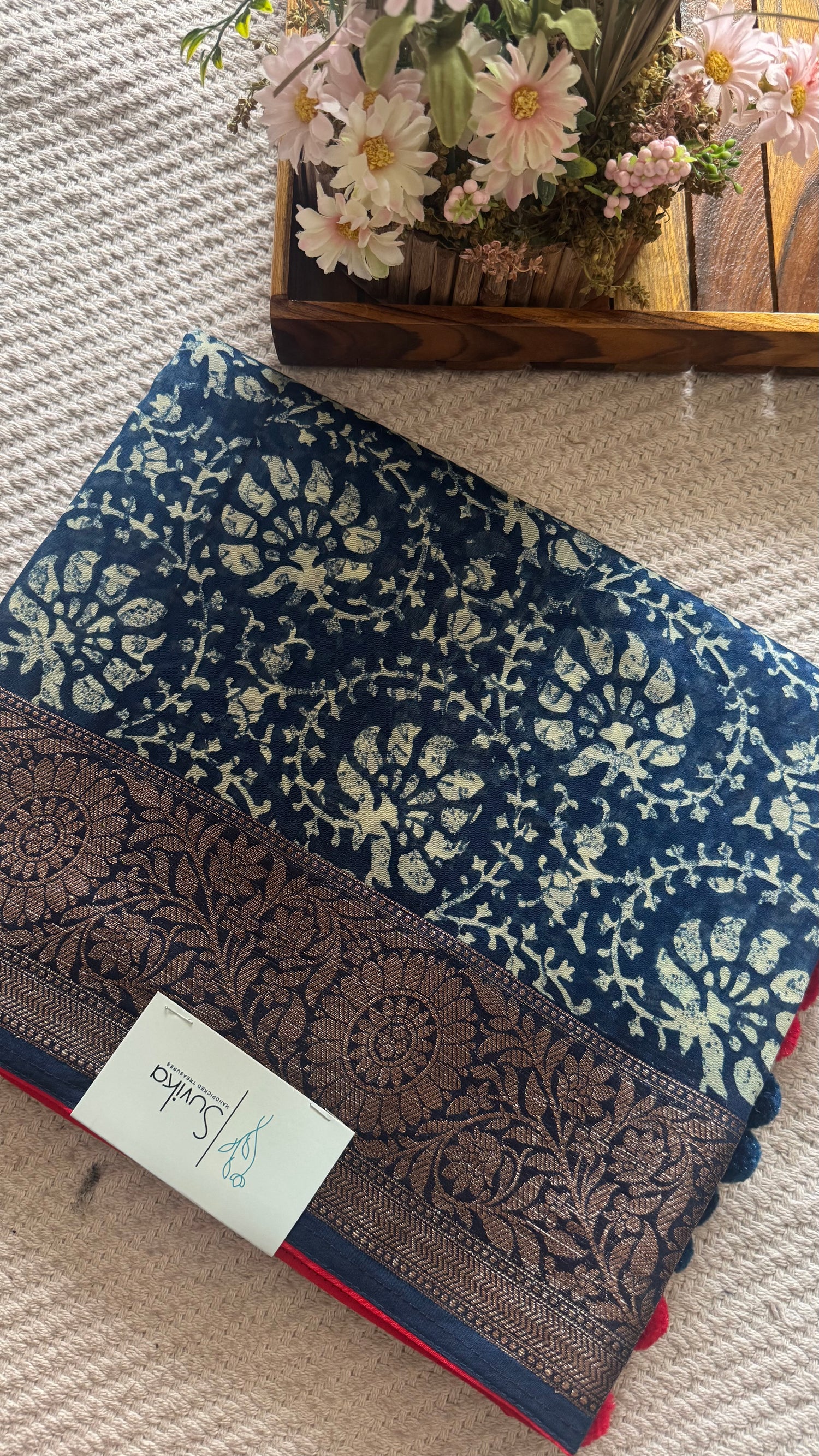 PURE CHANDERI SILK COTTON SUV5193-BLUE