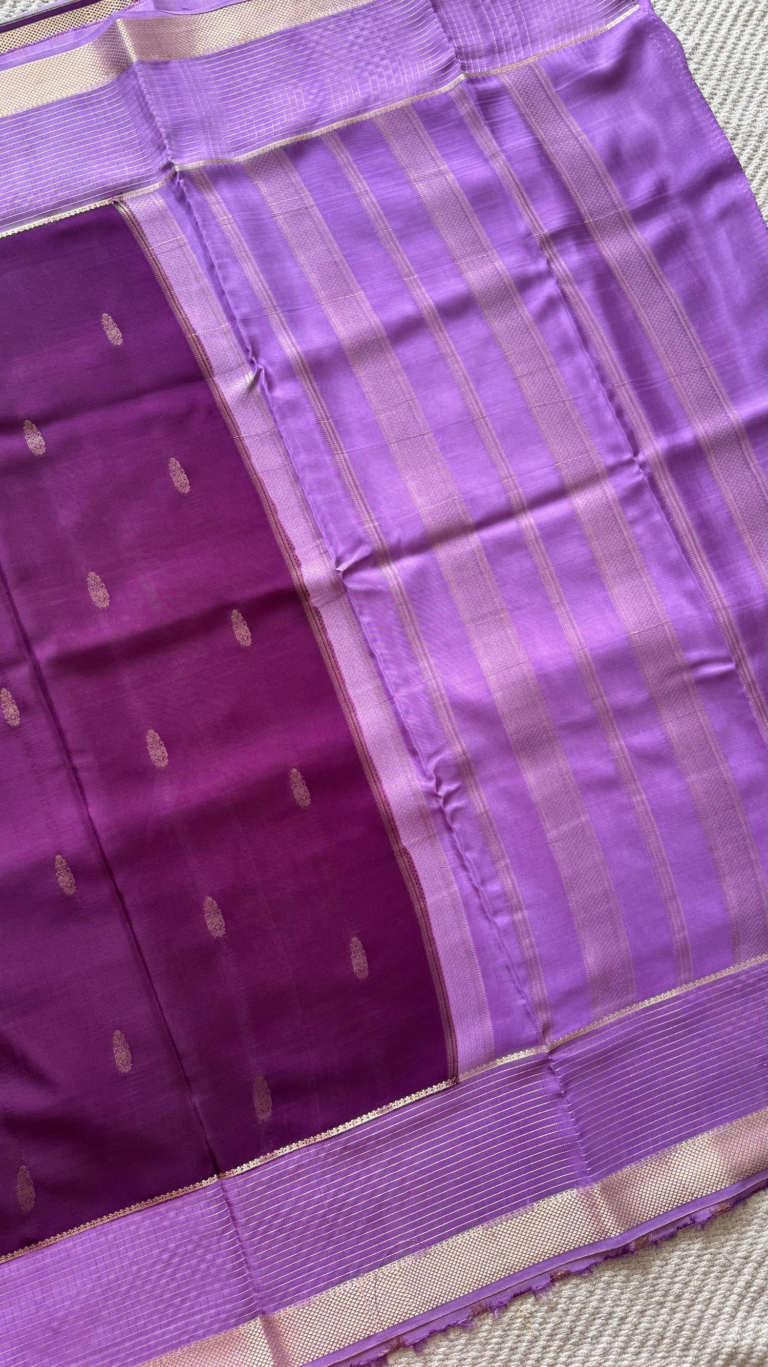MYSORE CREPE SILK SAREE SUV5601-PURPLE WITH LAVENDER