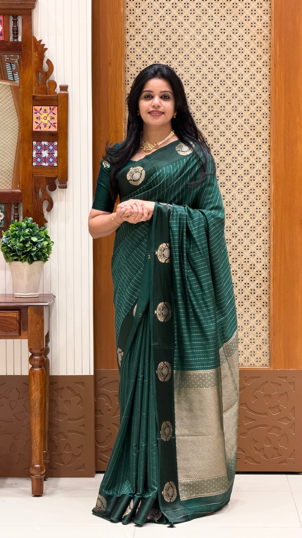 BANARASI SILK SUV5734-BOTTLEGREEN