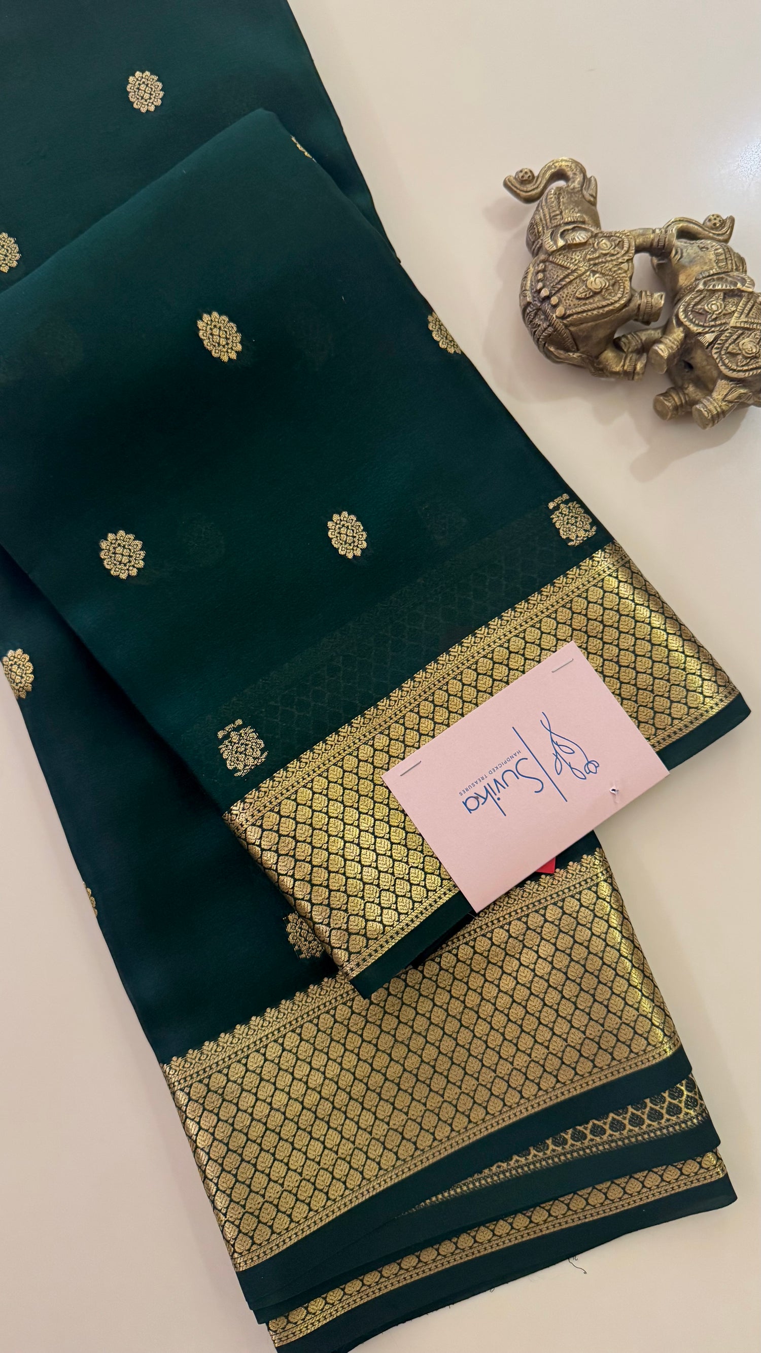 PURE MYSORE CRAPE PSH266-BOTTLEGREEN