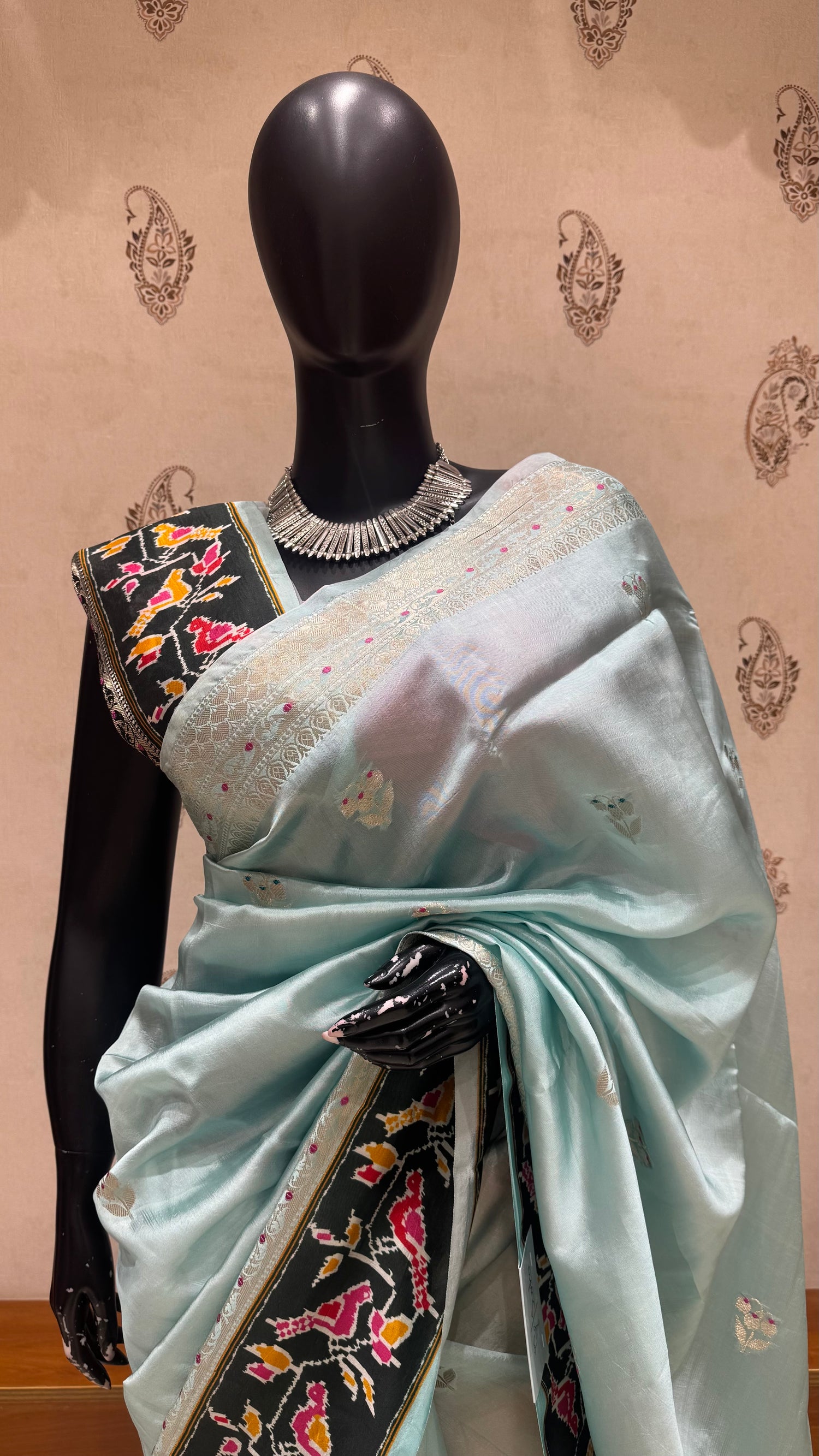 SEMI MANGO SILK SAREE SUV5585-SEABLUE