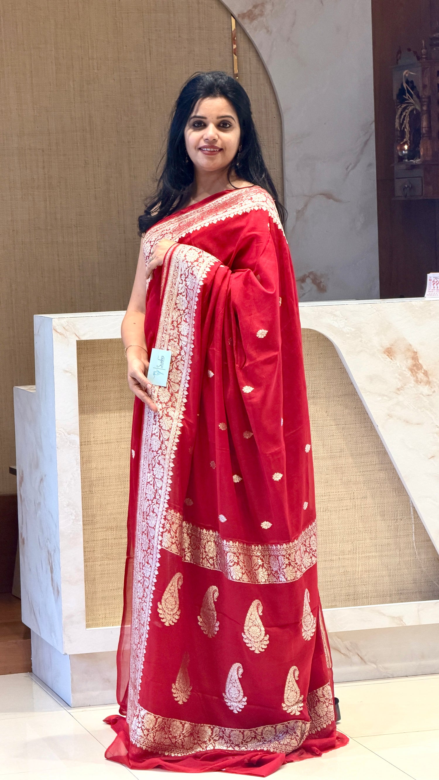 SUV398 - RED PURE CHIFFON