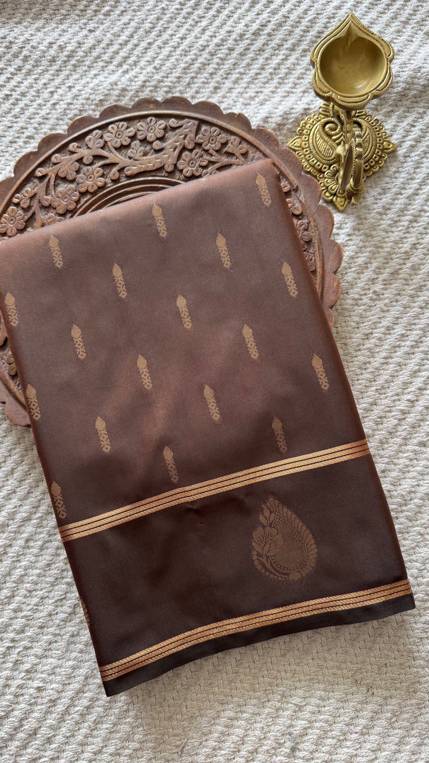 SEMI SILK SAREE SUV5650-BROWN