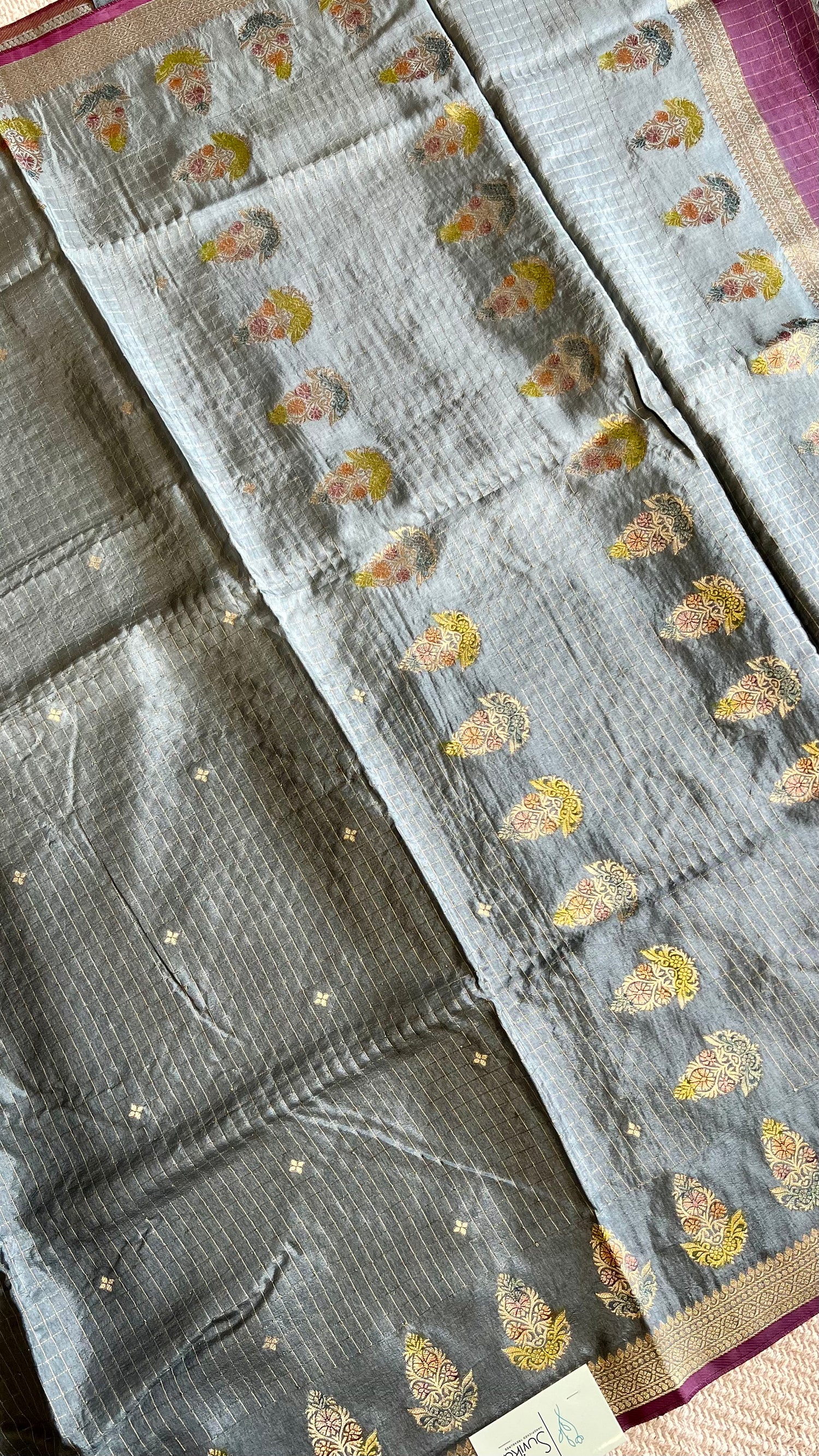 CREPE SILK SAREE SUV5288-GREY