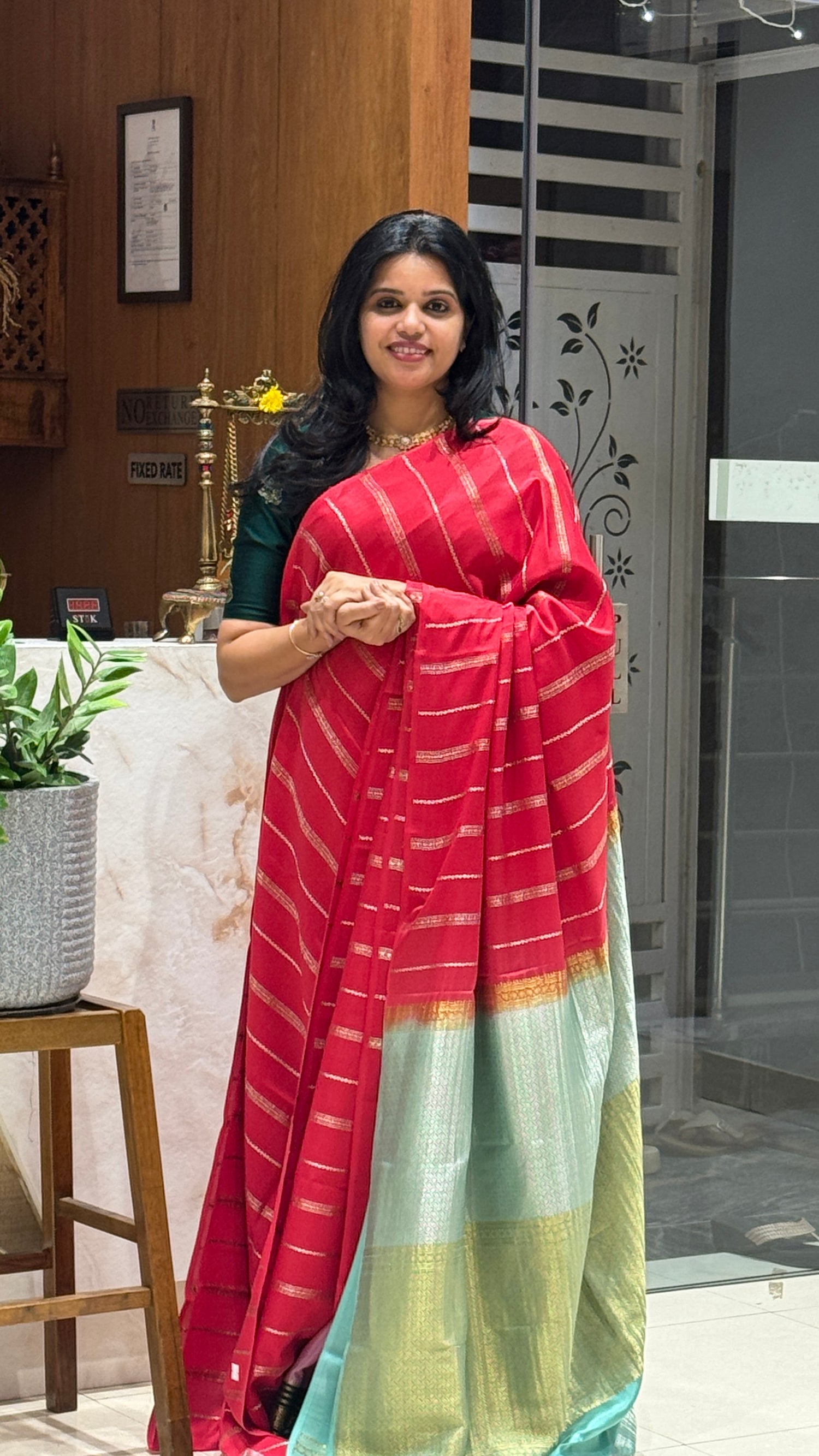 PSUV249-RED WITH SEAGREEN