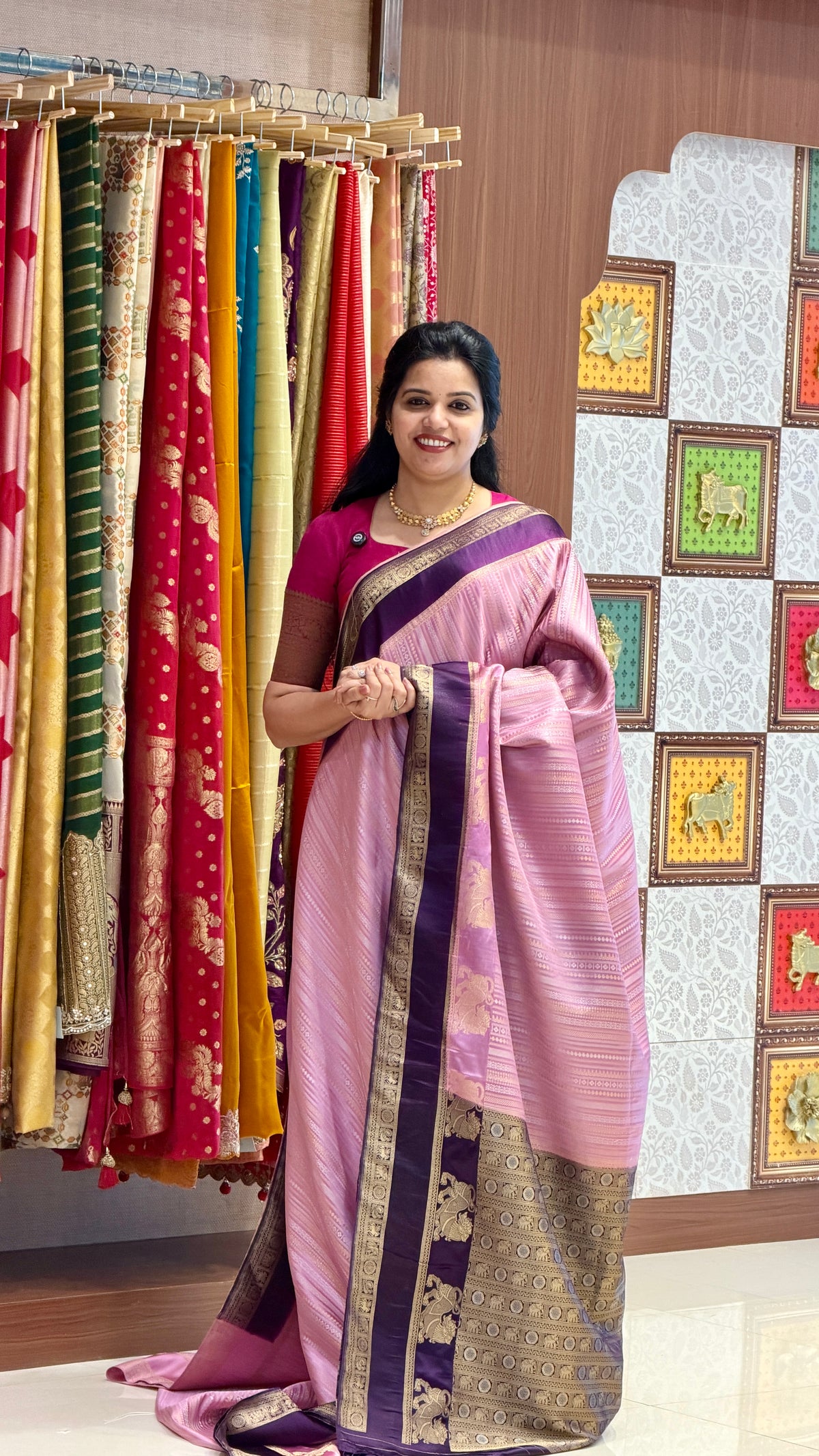 SATIN CREPE SUV5629-ONIONPINK WITH PURPLE