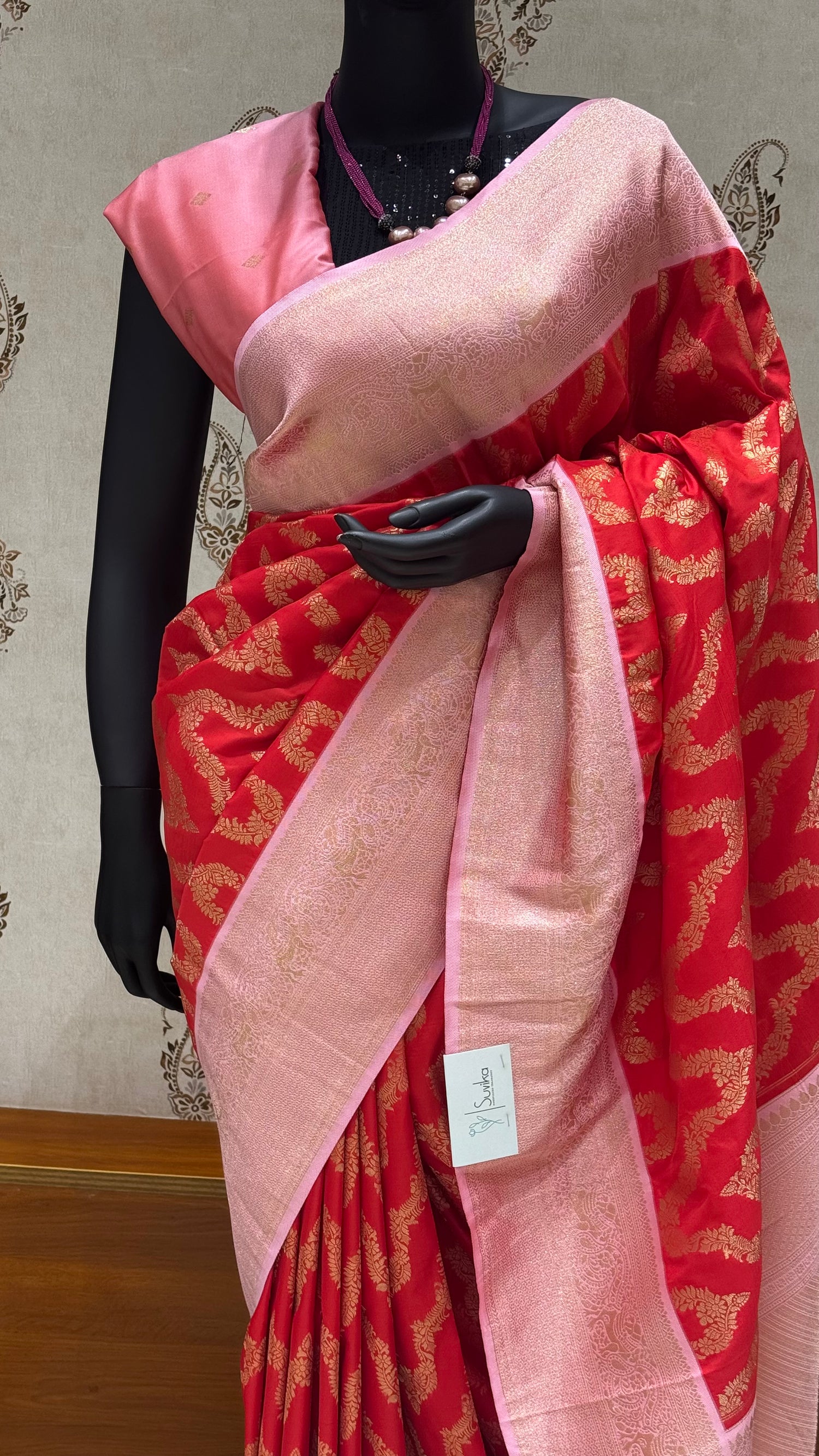 SUV4007-RED WITH BABYPINK