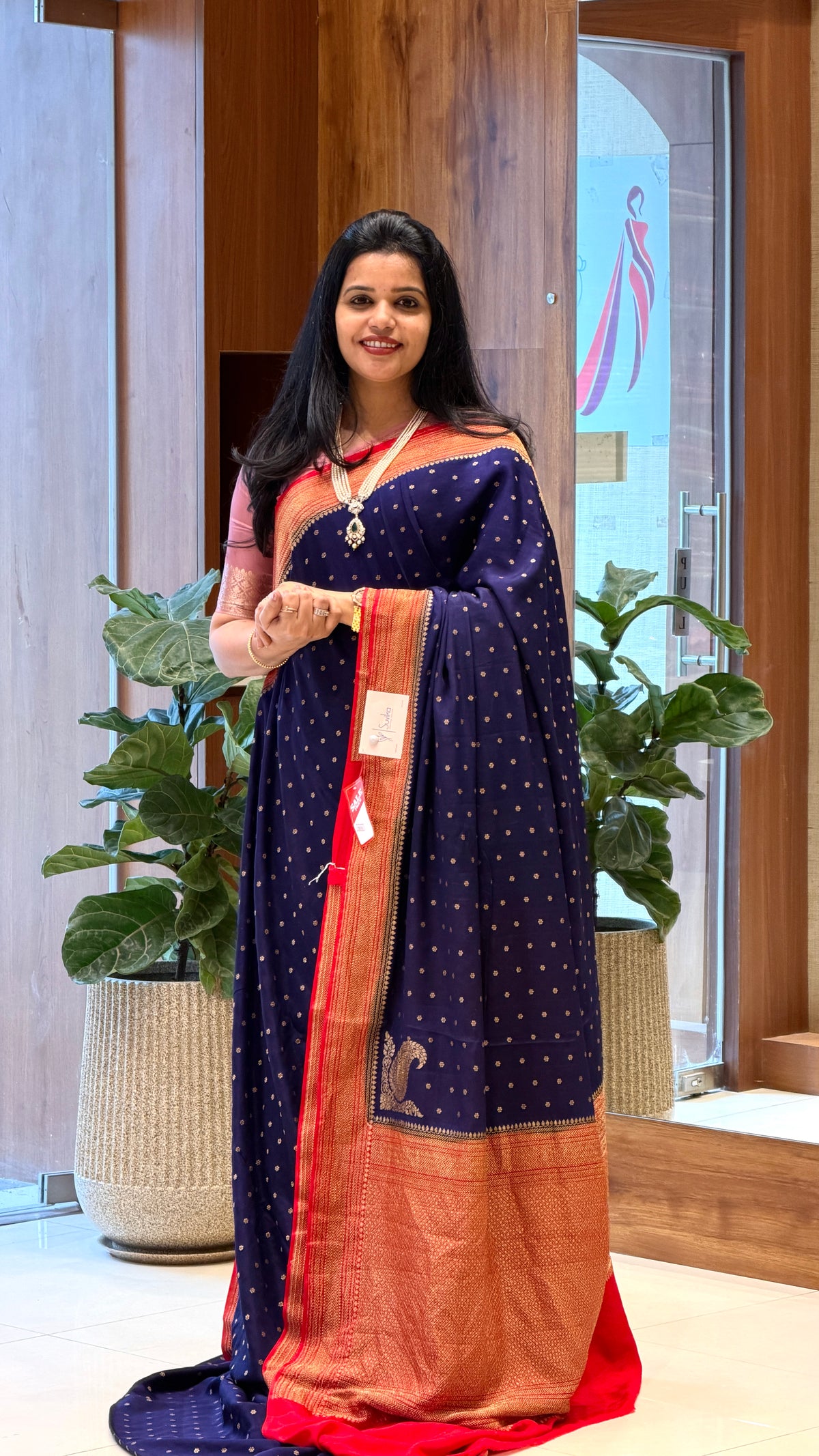 PURE BANARASI CREPE PSJV288-BLUE