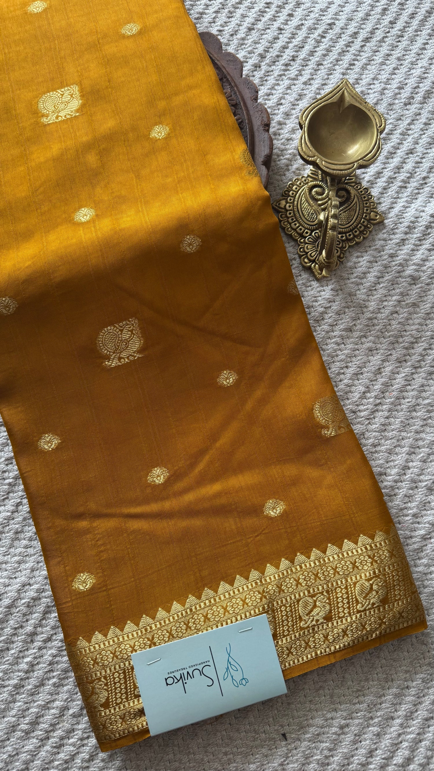 SEMI MYSORE CREPE SILK SAREE SUV5469-YELLOW