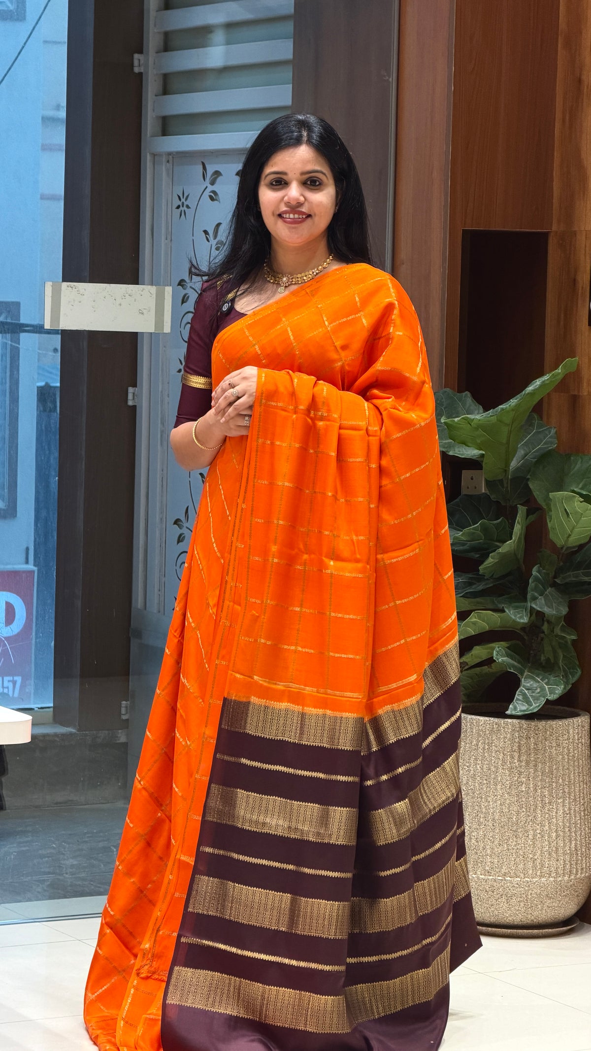 PURE MYSORE CREPE PSM516-ORANGE