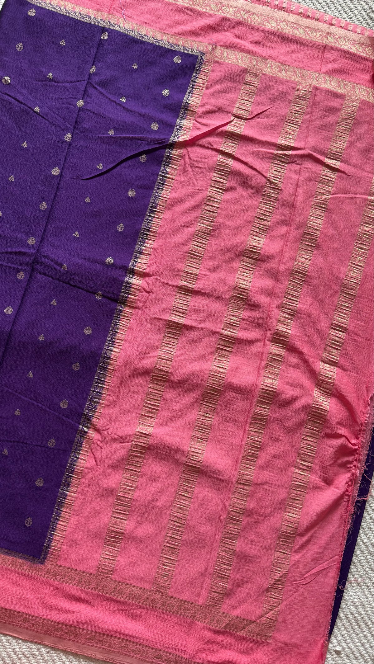 CREPE SILK SUV5740-PURPLE WITH PINK