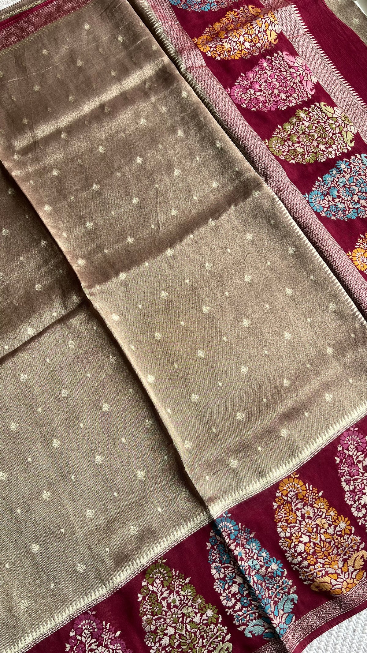 KOSA SILK SUV5688-CHIKKU WITH PINK