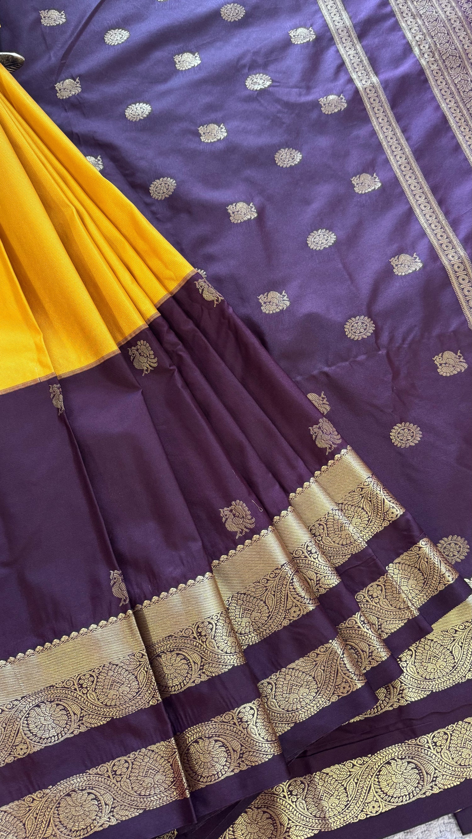 KANJIVARAM SILK SAREE SUV5612-COFFEEBROWN WITH MUSTARD