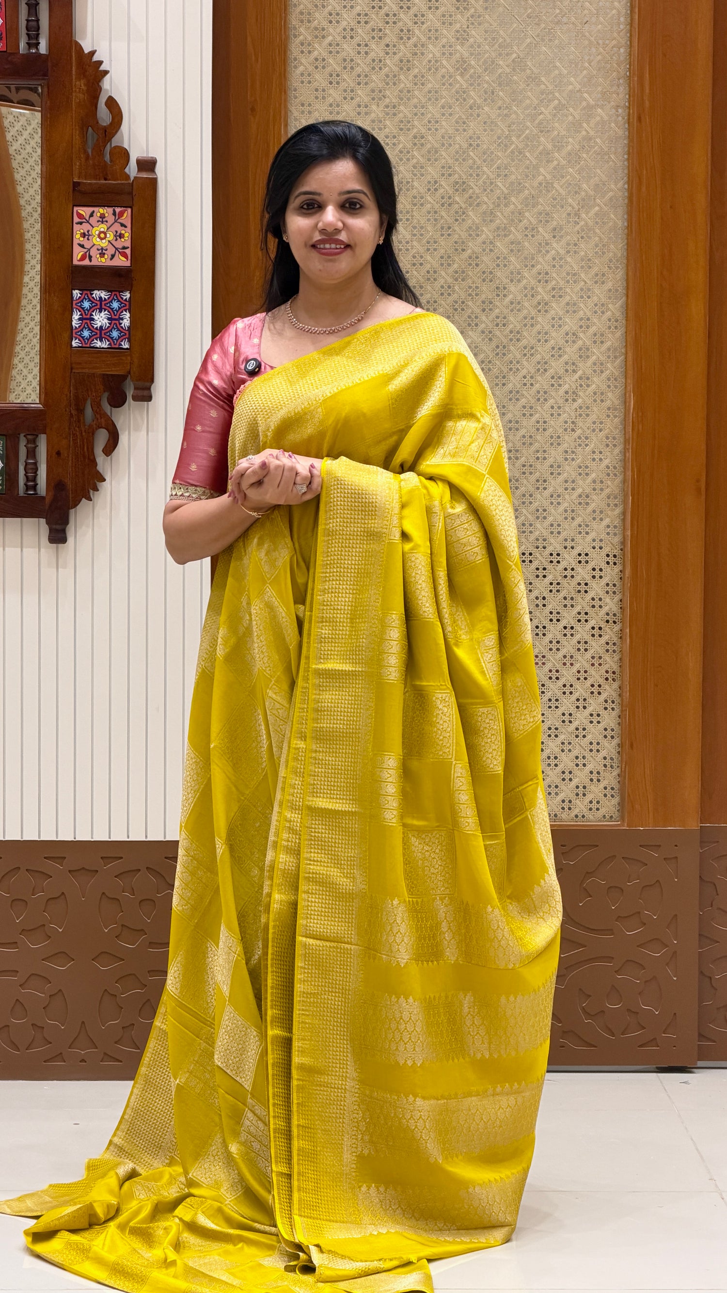 SUV4393-YELLOW Banarasi georgette