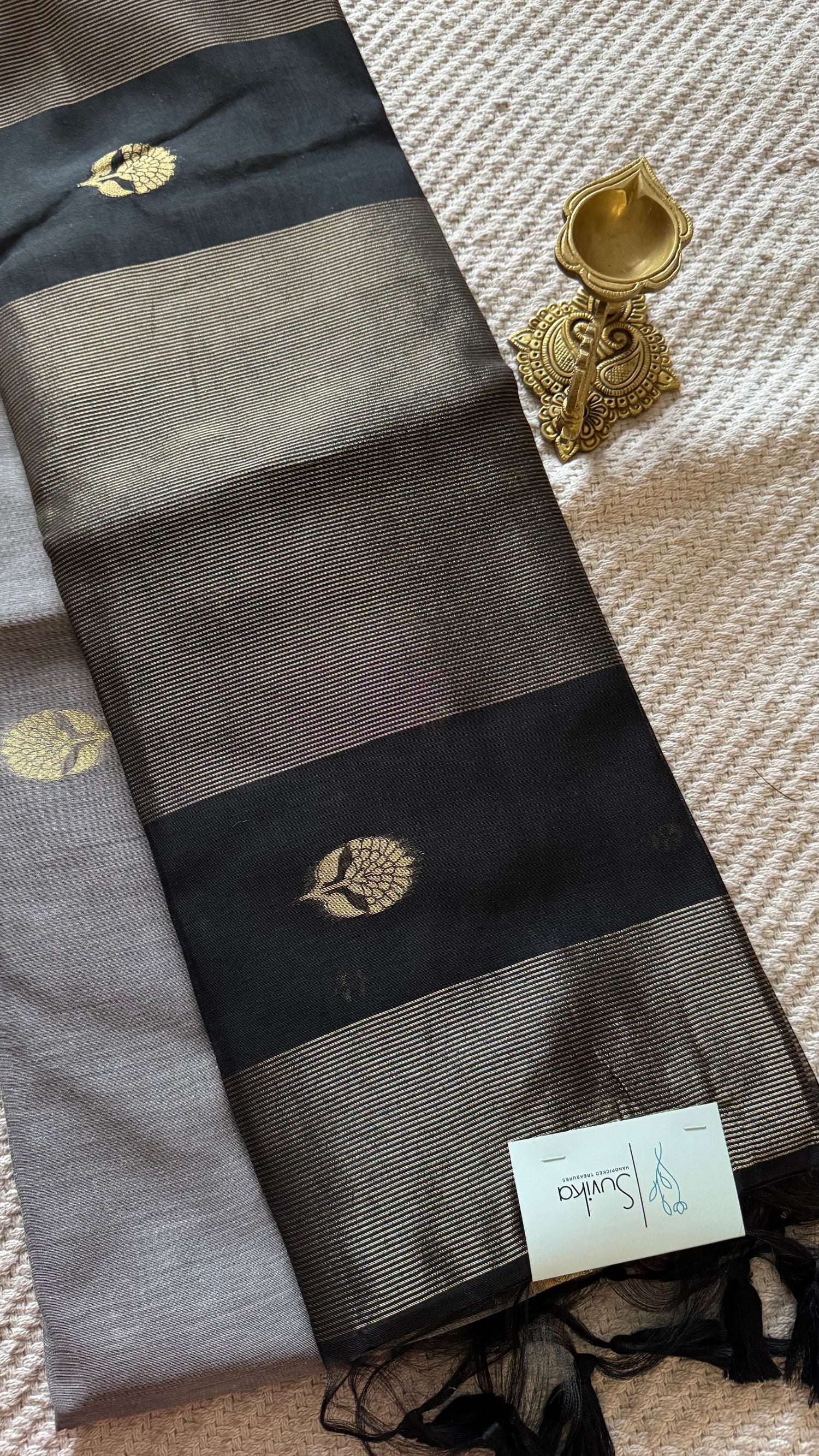 TUSSER SILK SAREE SUV5471-BLACK