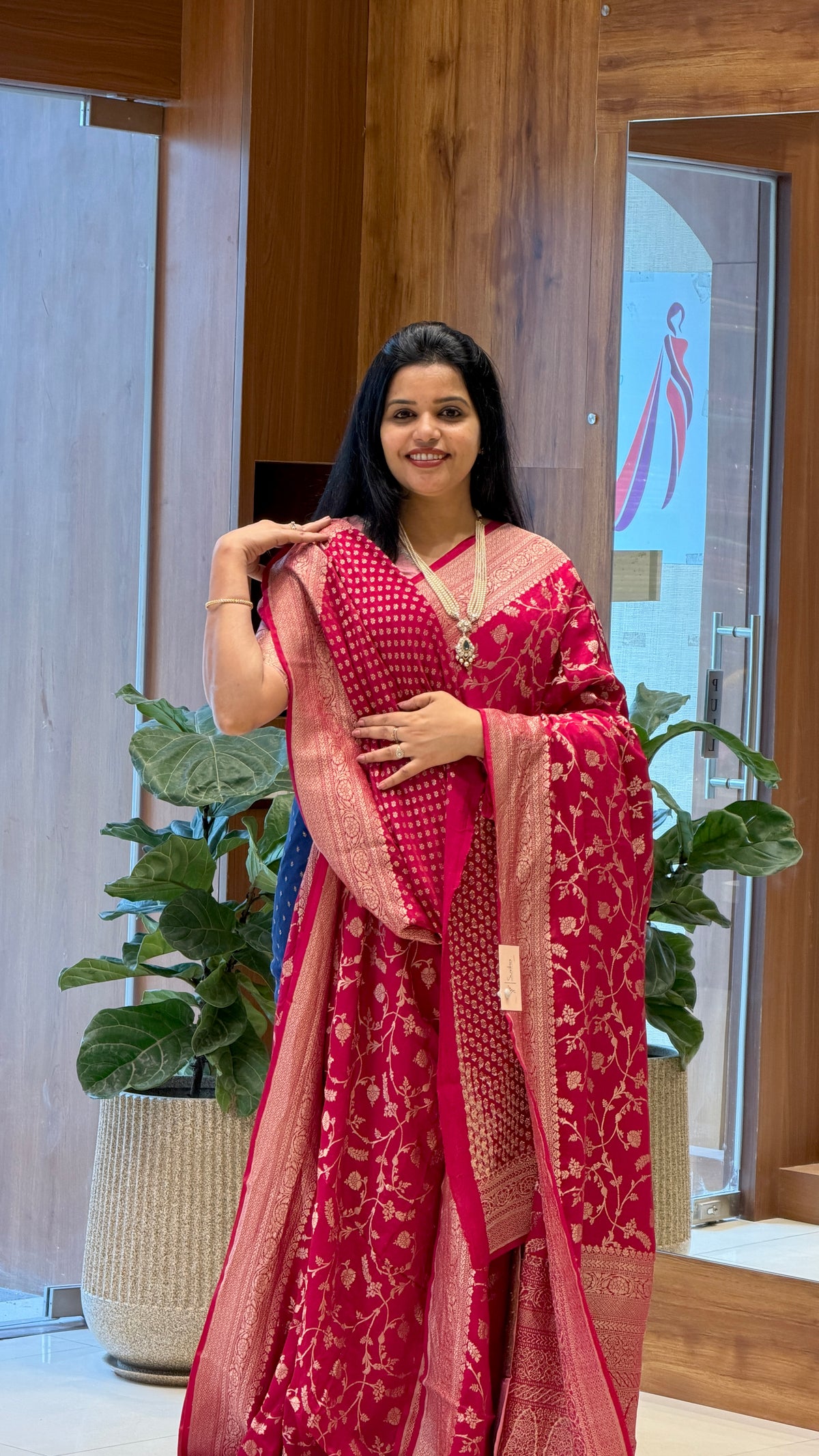 PURE BANARASI CREPE SAREE PSB534-PINK