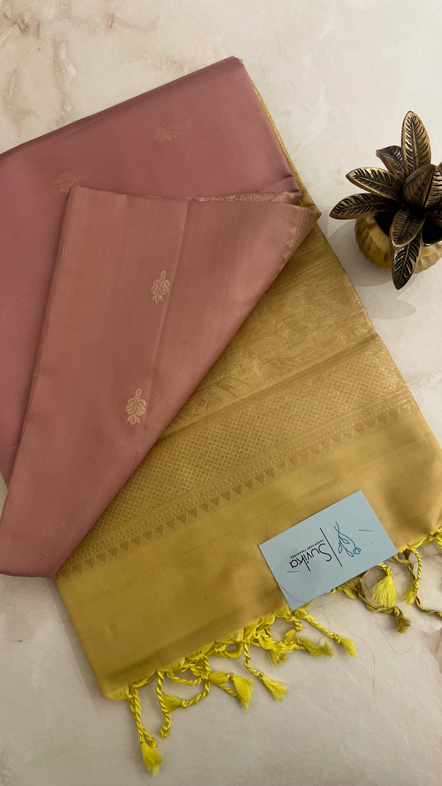 SUV3121 - COPPER WITH MINTGREEN PURE SOFT SILK SAREE