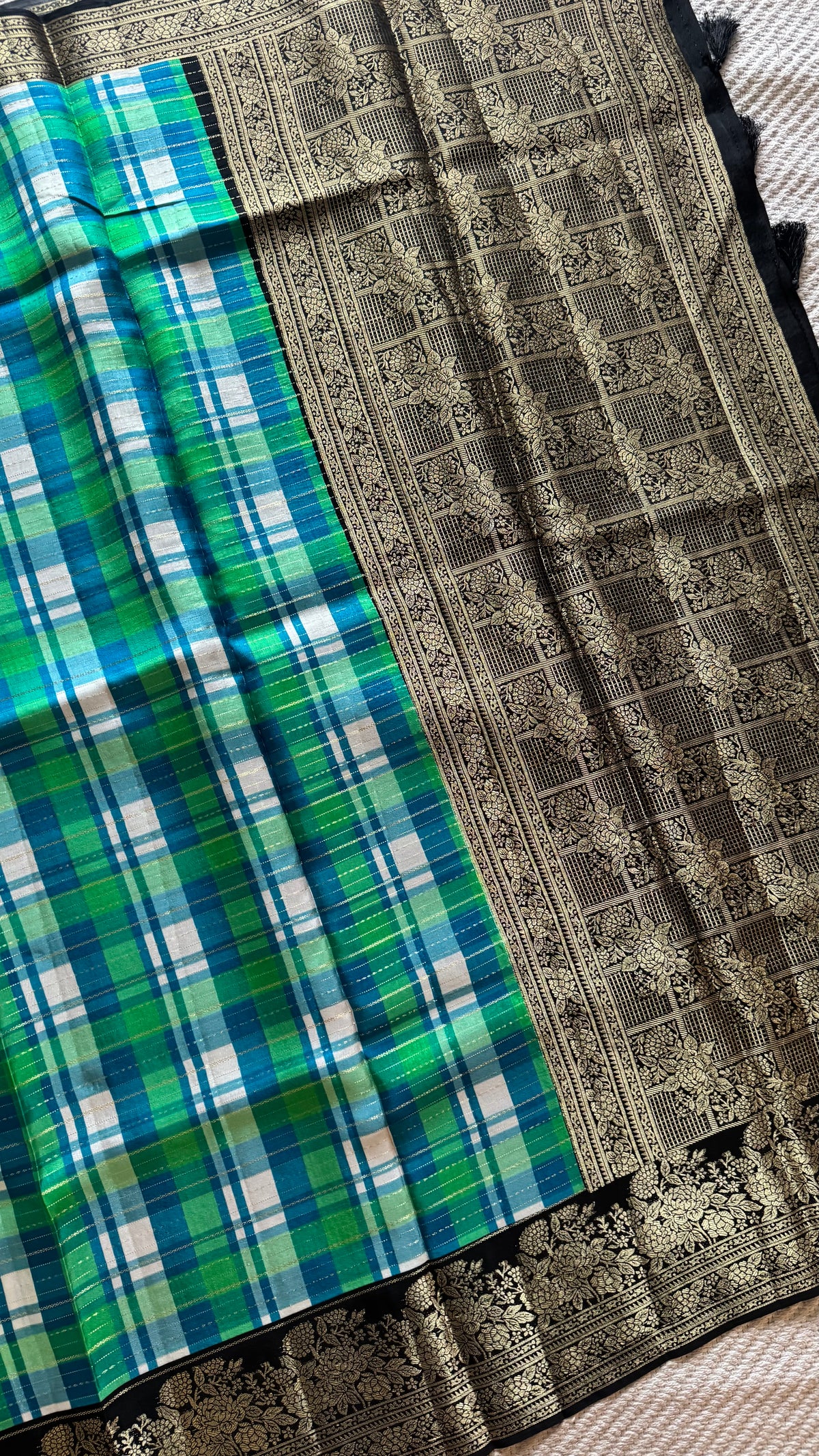 CHECK SAREES SUV5879-BLUE