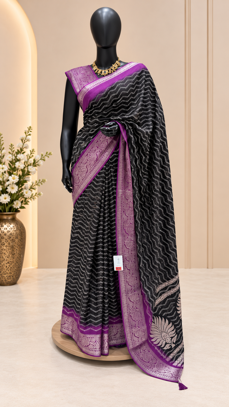 CREPE SILK SUV1962-BLACK PURPLE