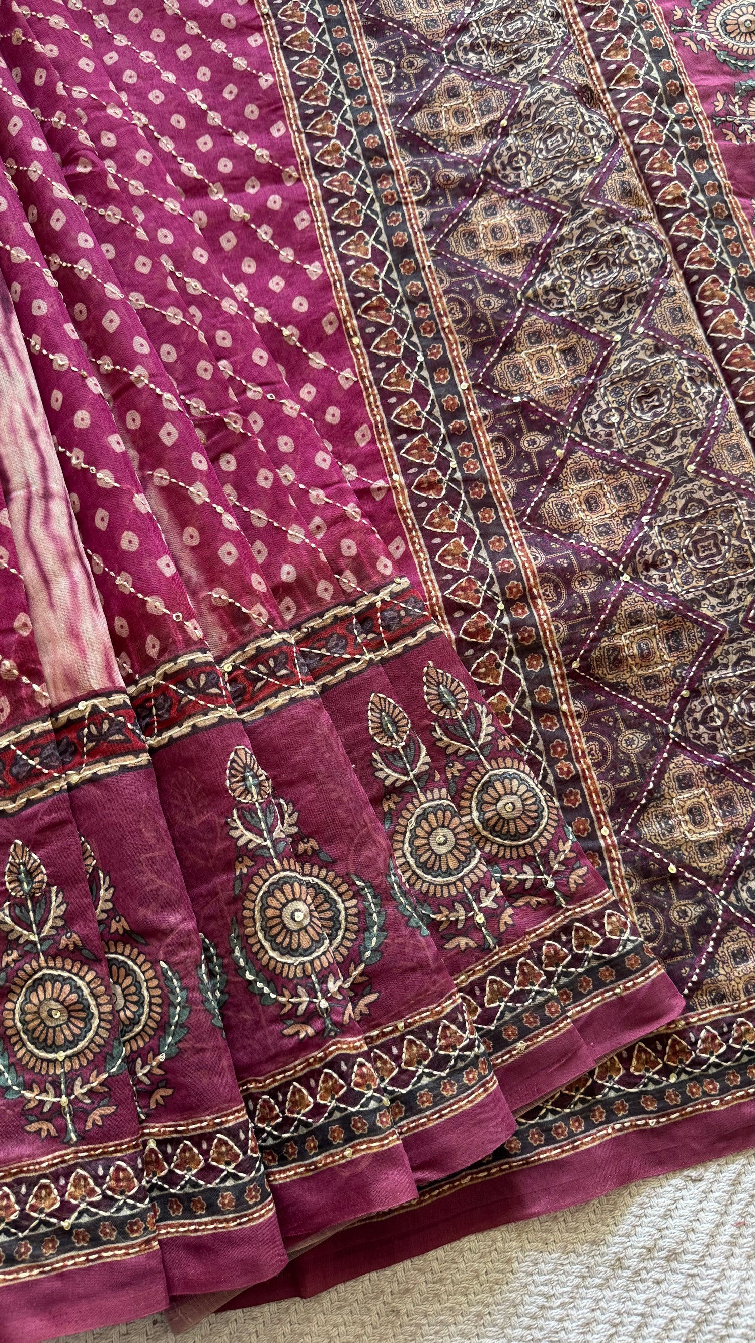 VISCOSE TUSSER SUV4969-MAGENTA