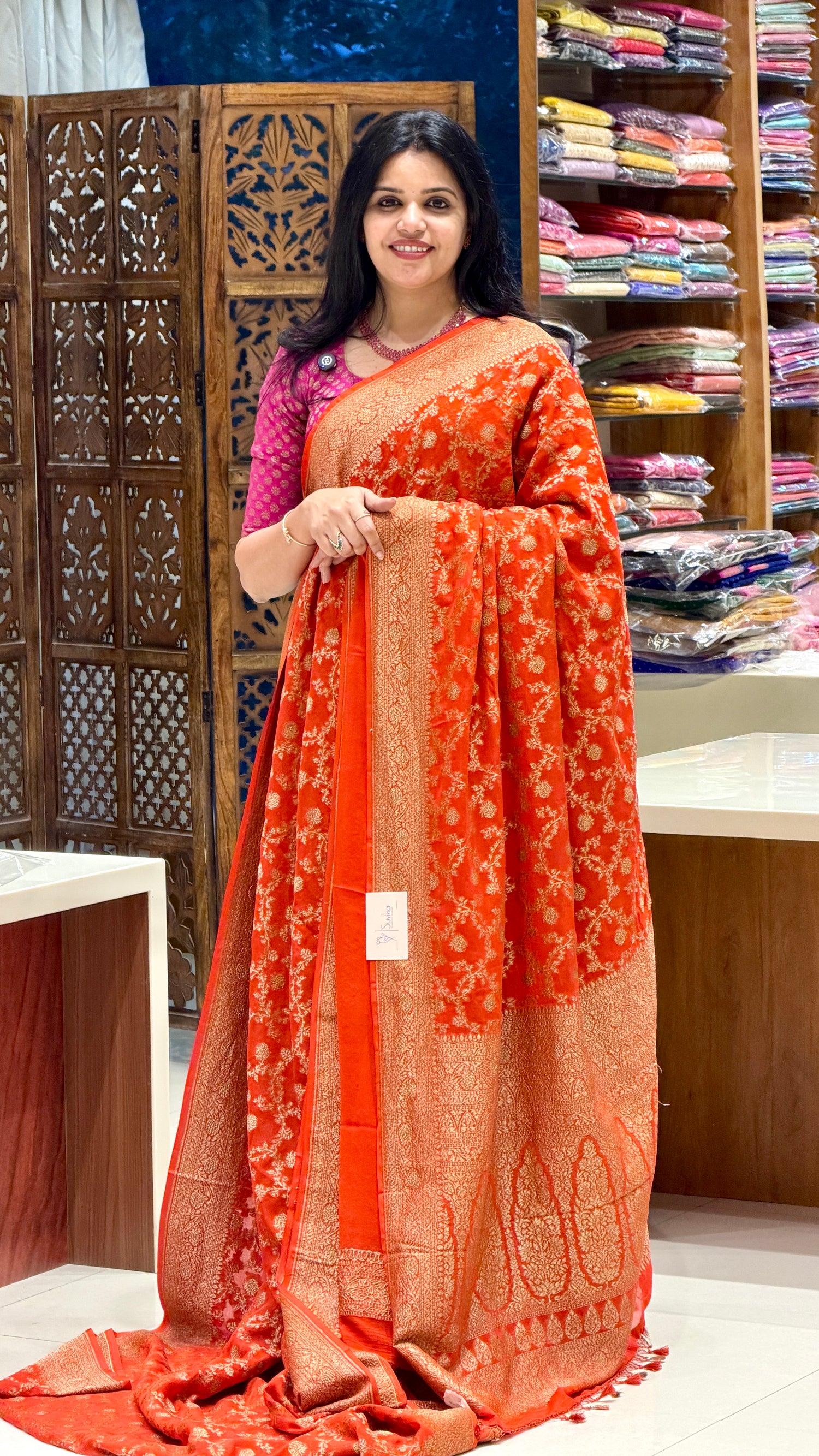 PURE BANARASI GEORGETTE PSGM439-ORANGE