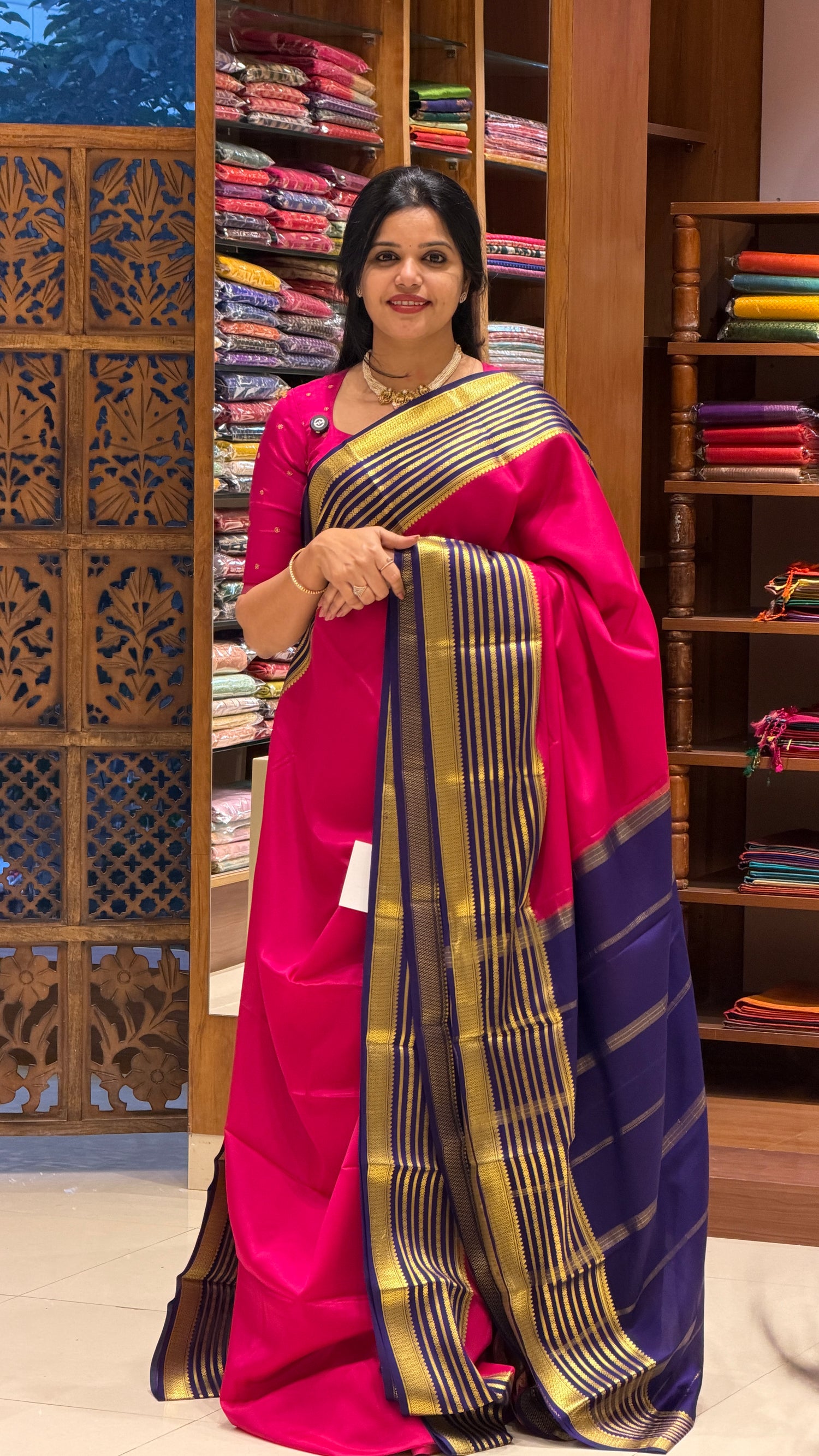 PURE MYSORE SILK SAREE PSH525-PINK