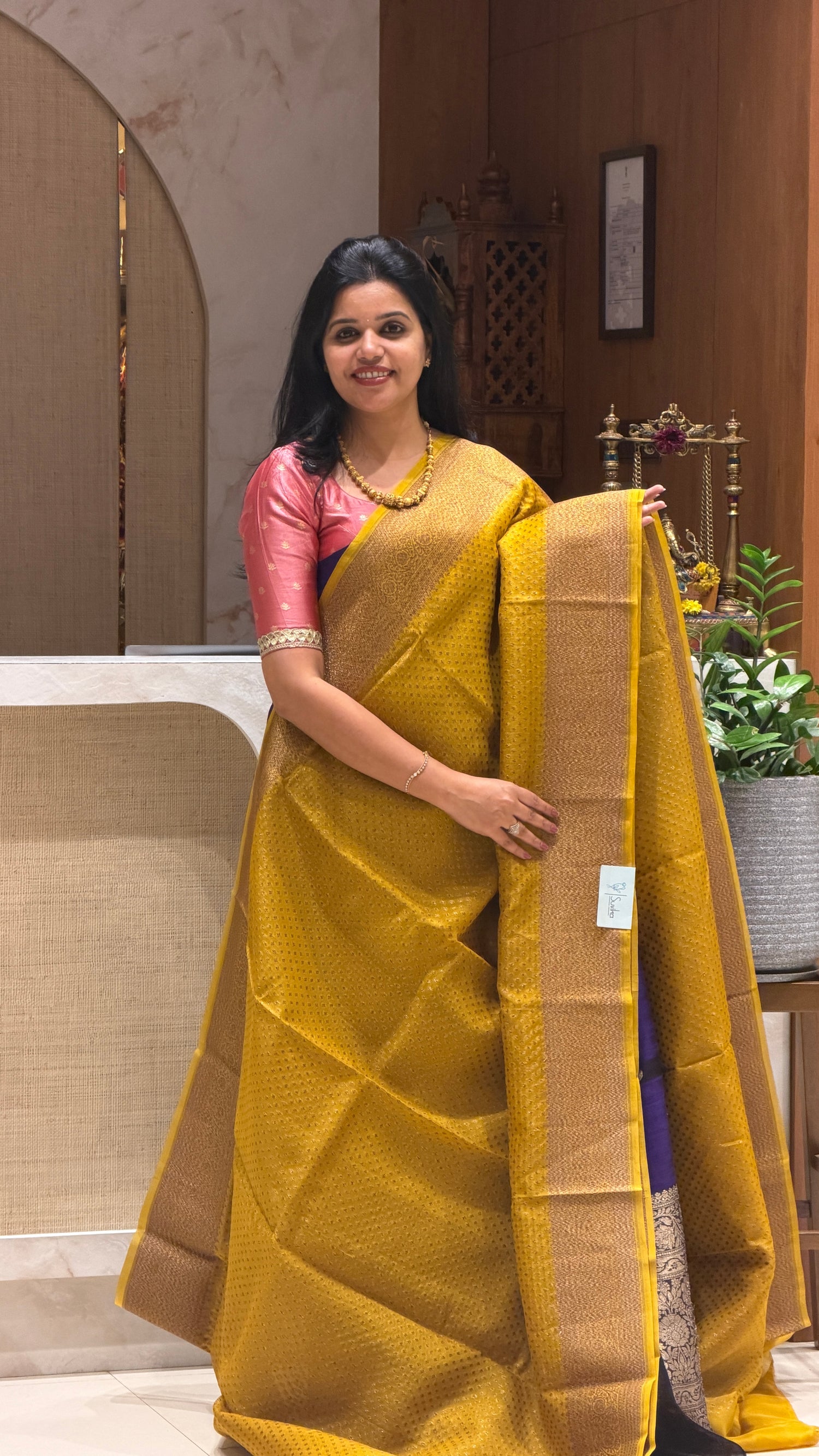 SUV2020-YELLOW PURE SILK ORGANZA