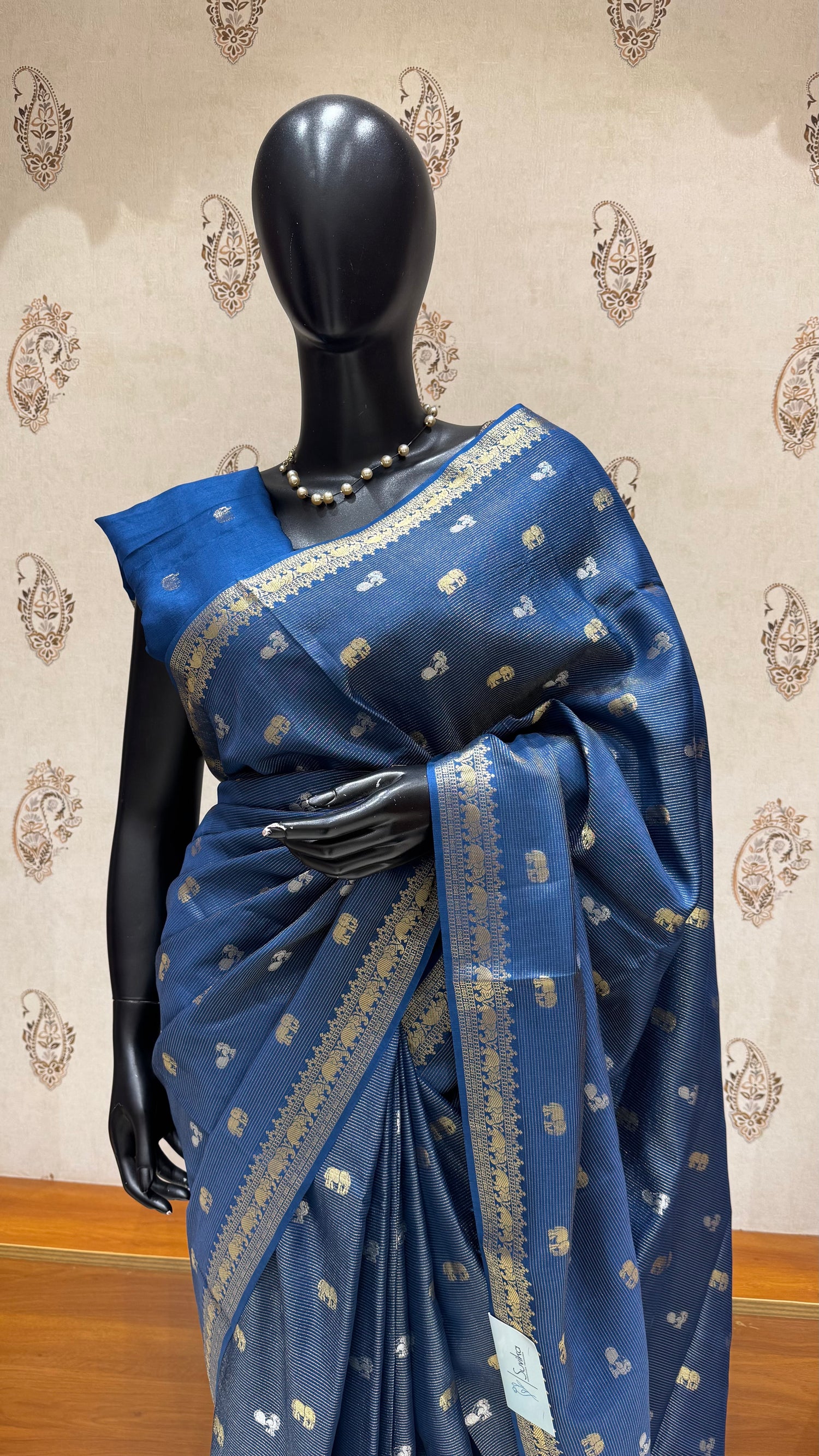 DOLA CREPE SAREE SUV5628-SAPHIREBLUE