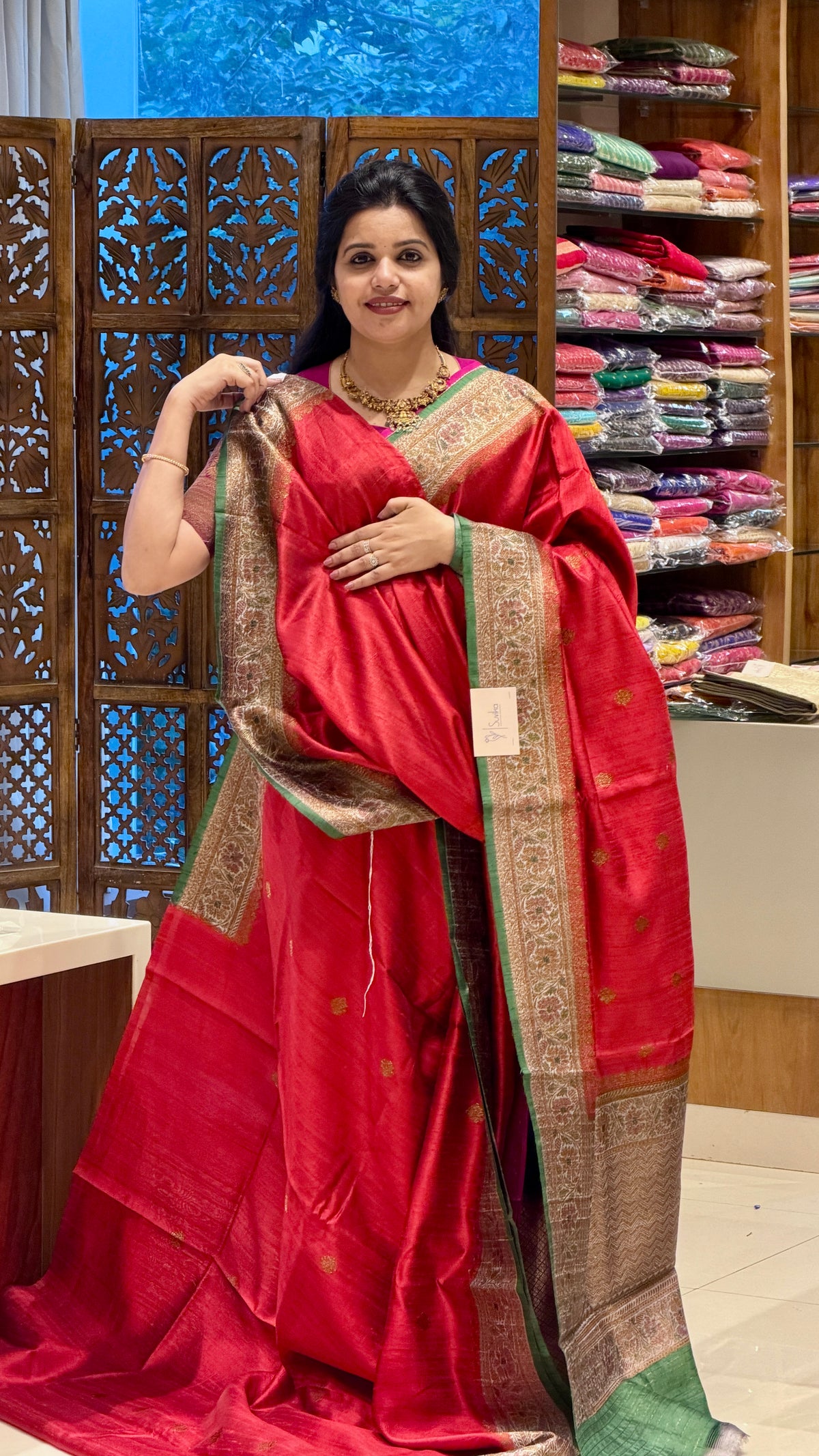 PURE BANARASI DUPION SILK PSBS315-RED