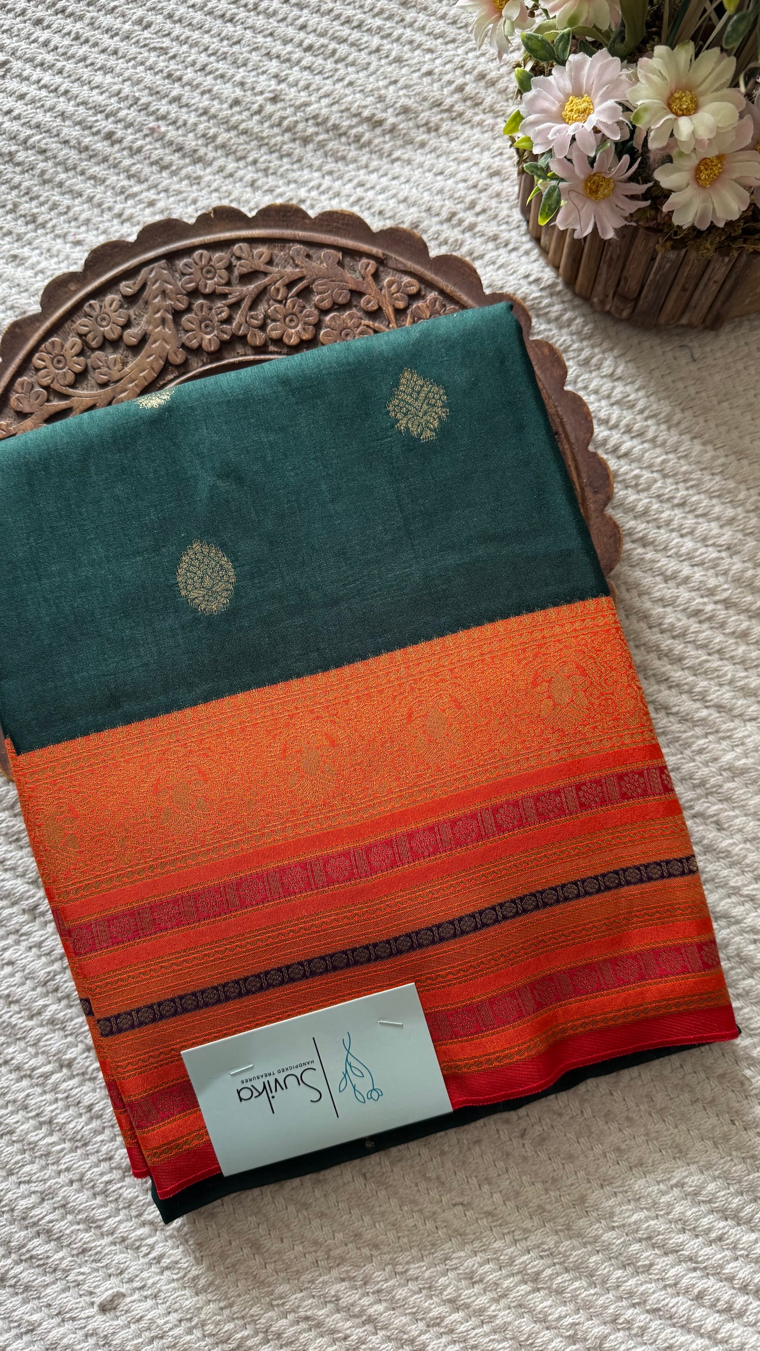 KANCHI CRAPE SUV5606-BOTTLEGREEN