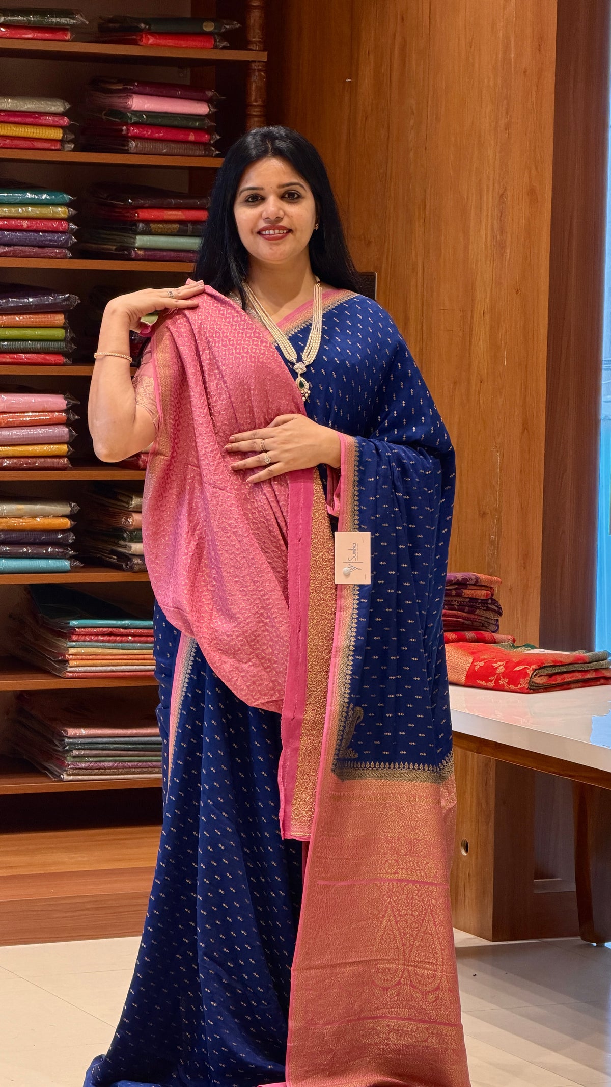 PURE CREPE SILK SAREE PSM56-SAPHIREBLUE