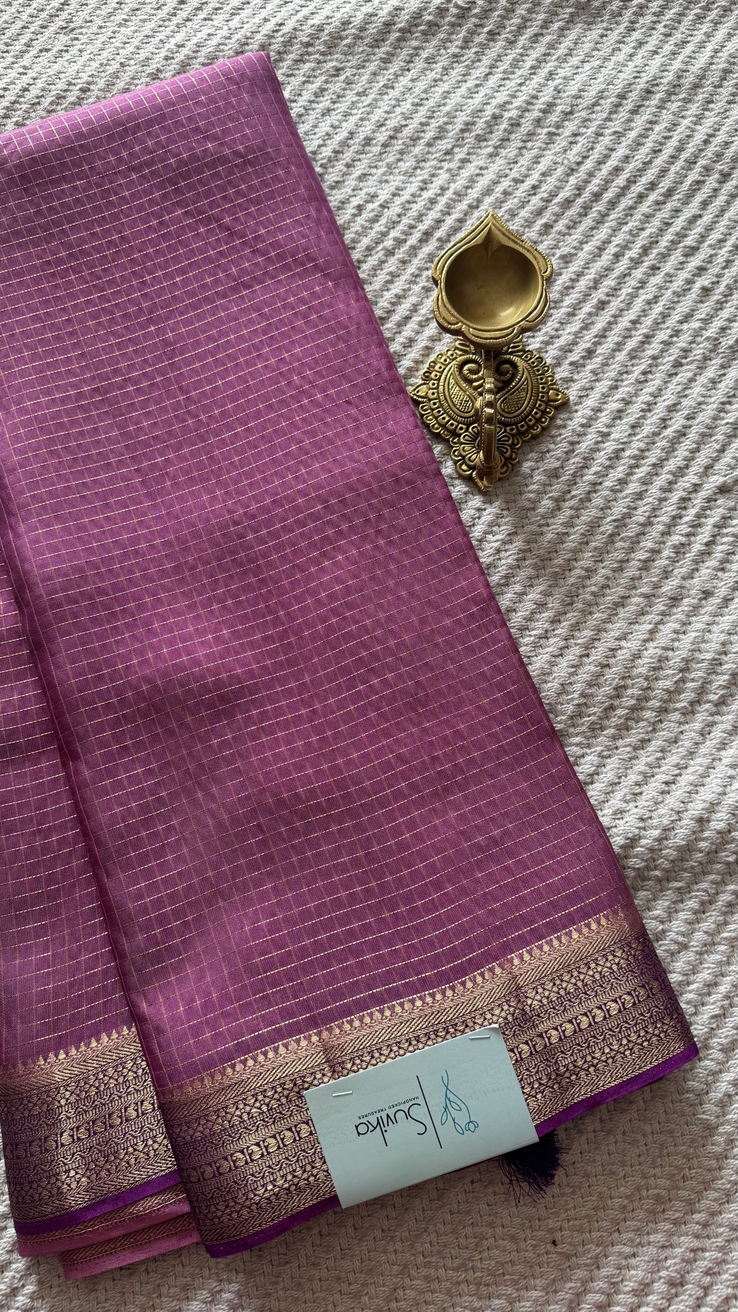 CREPE SILK SAREE SUV5477-LAVENDER