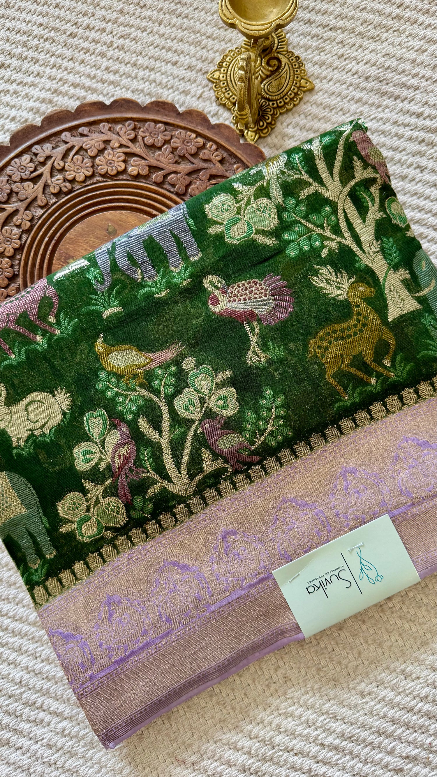 SUV5157-BOTTLEGREEN WITH LAVENDER