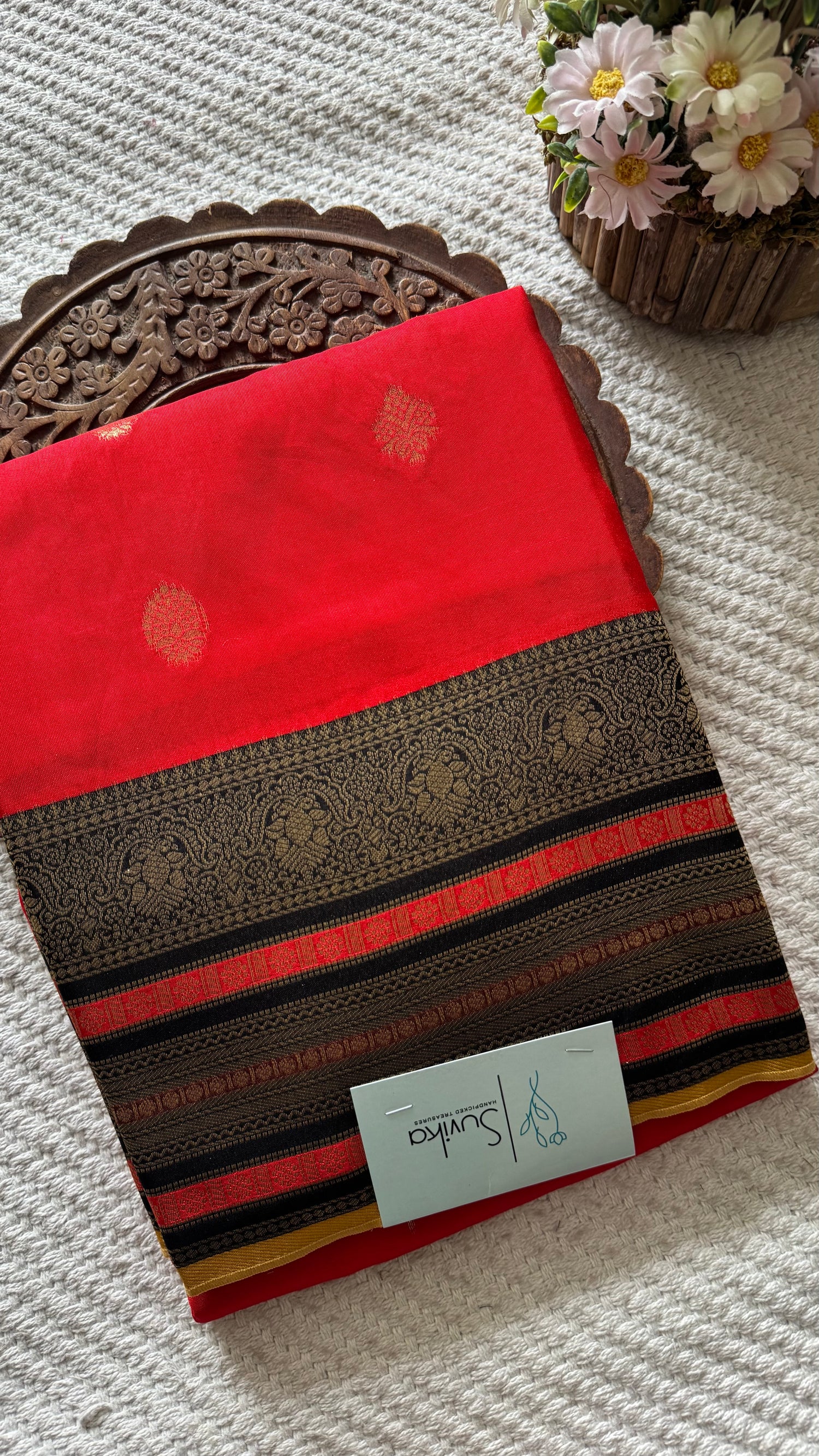 KANCHI CRAPE SUV5606-RED WITH YELLOW