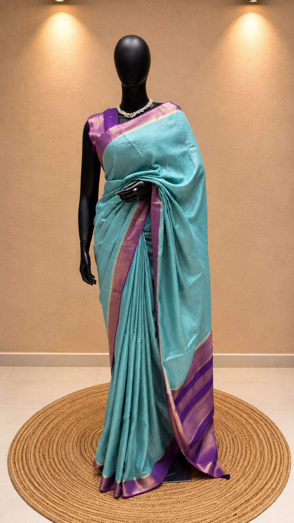 CREPE SILK SAREE SUV5477-SEABLUE