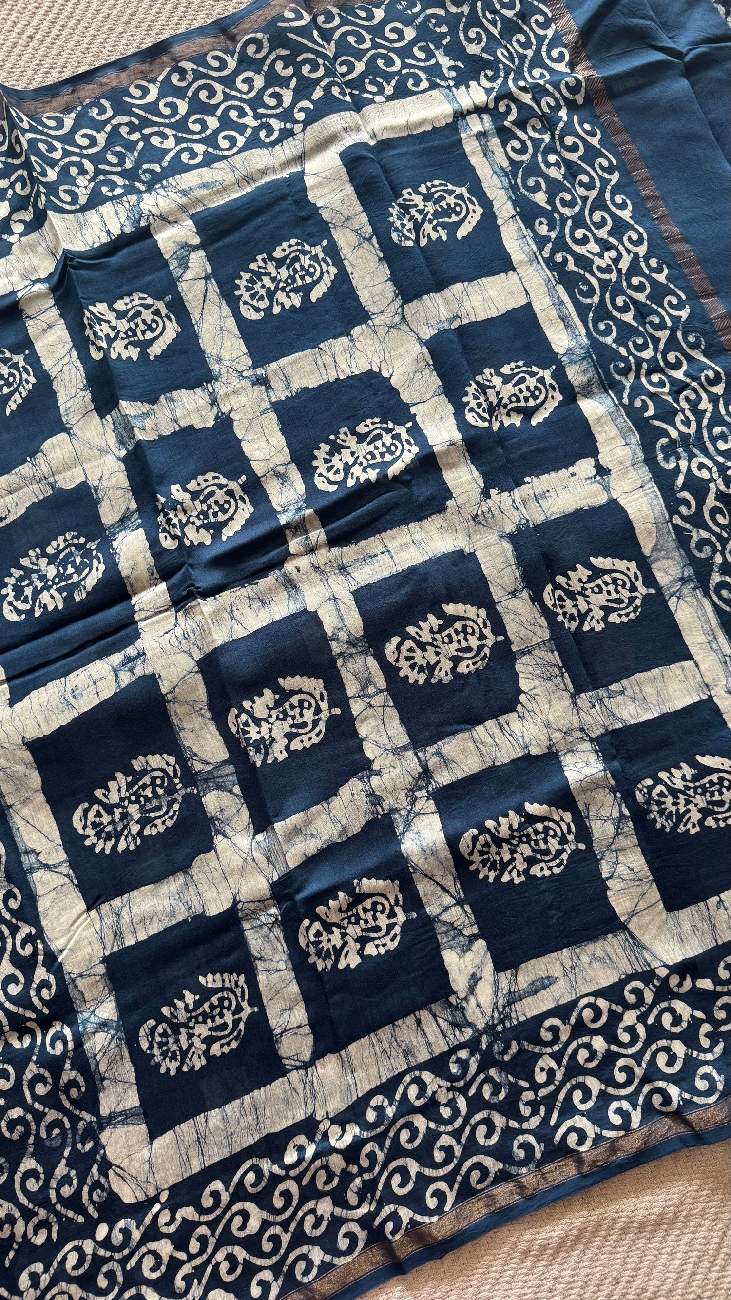 PURE CHANDERI SILK SUV5032-BLUE