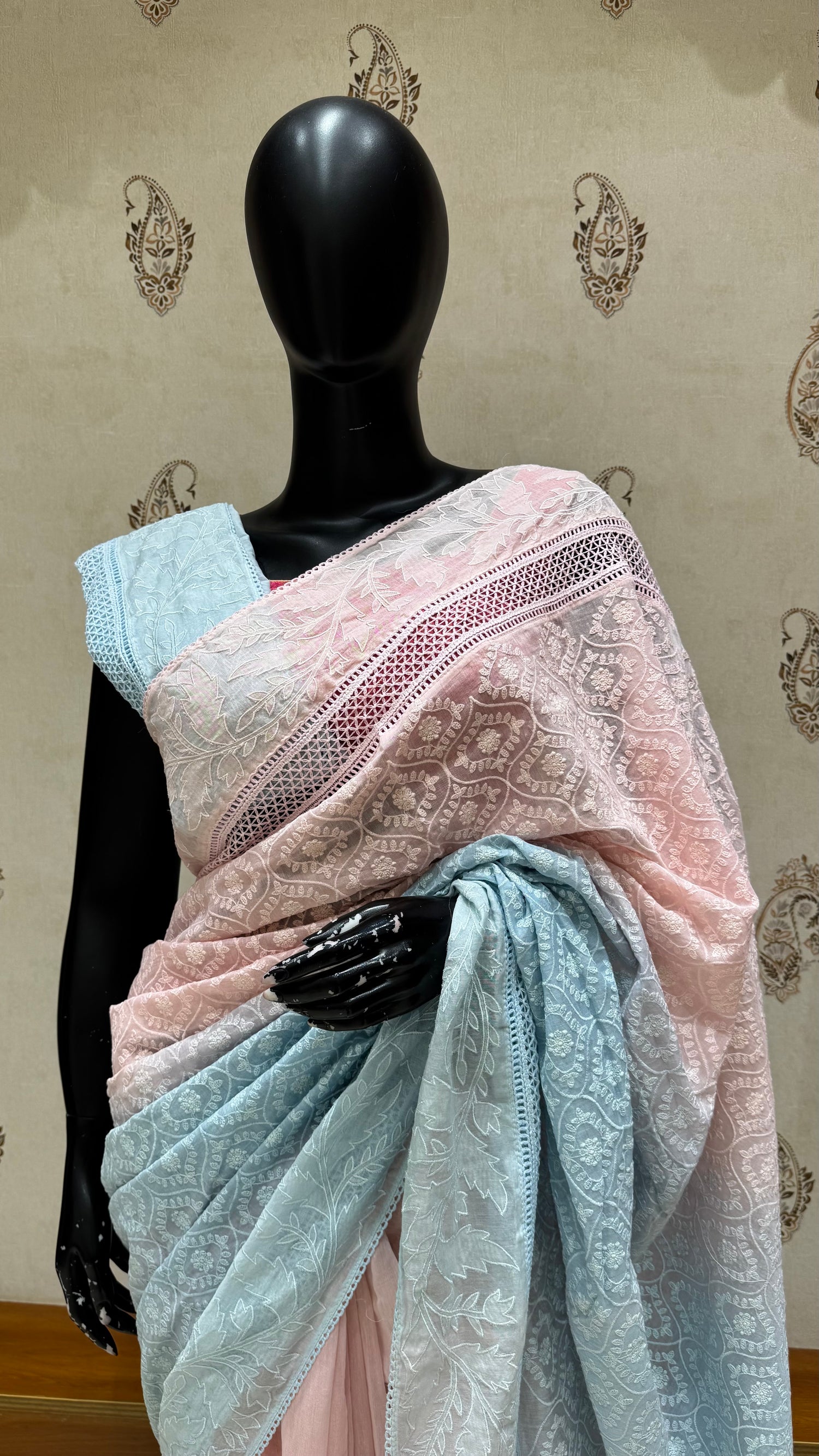 PURE MUL CHANDERI SAREE SUV5350-BLUE