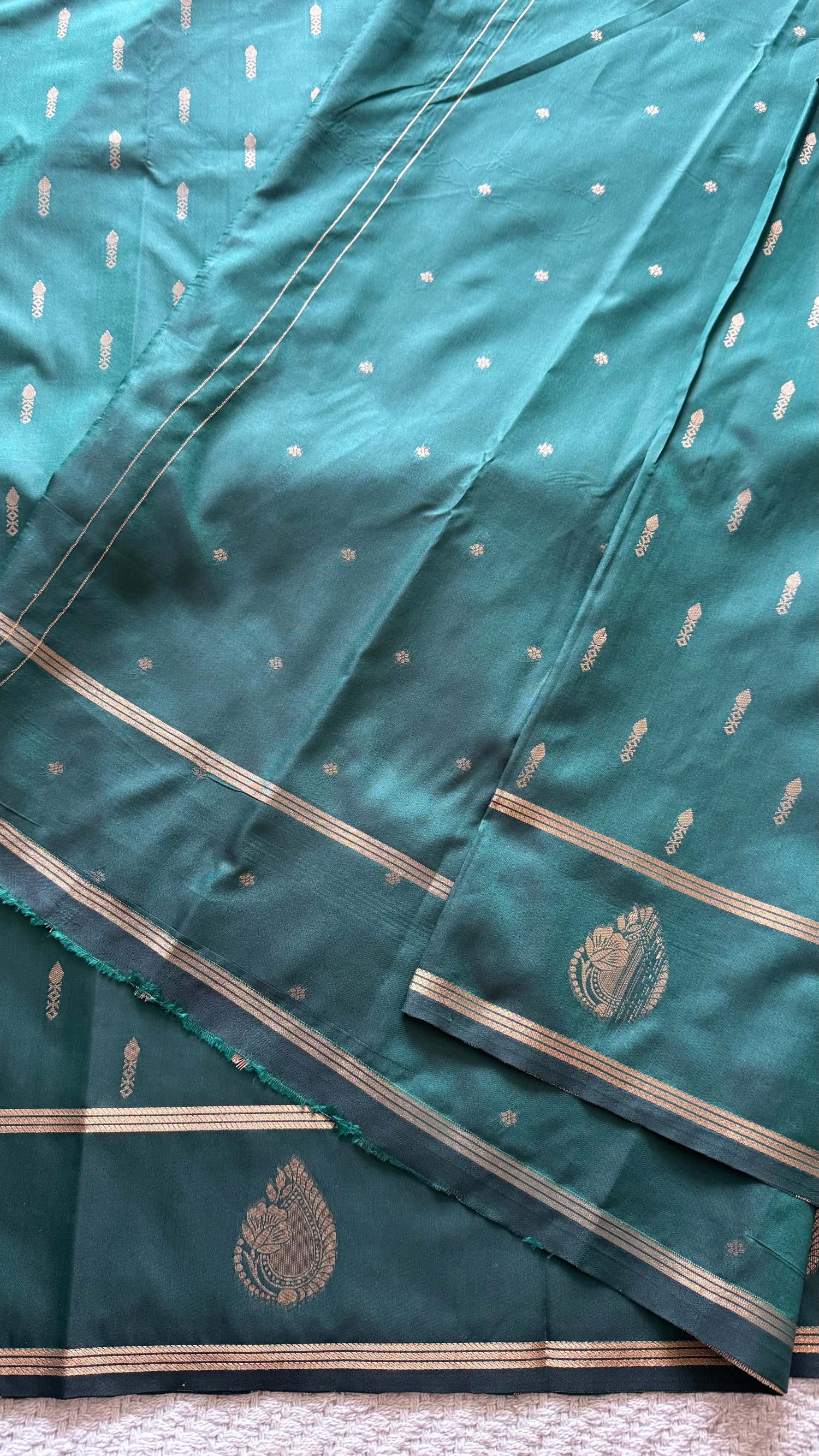 SEMI SILK SAREE SUV5650-BOTTLEGREEN