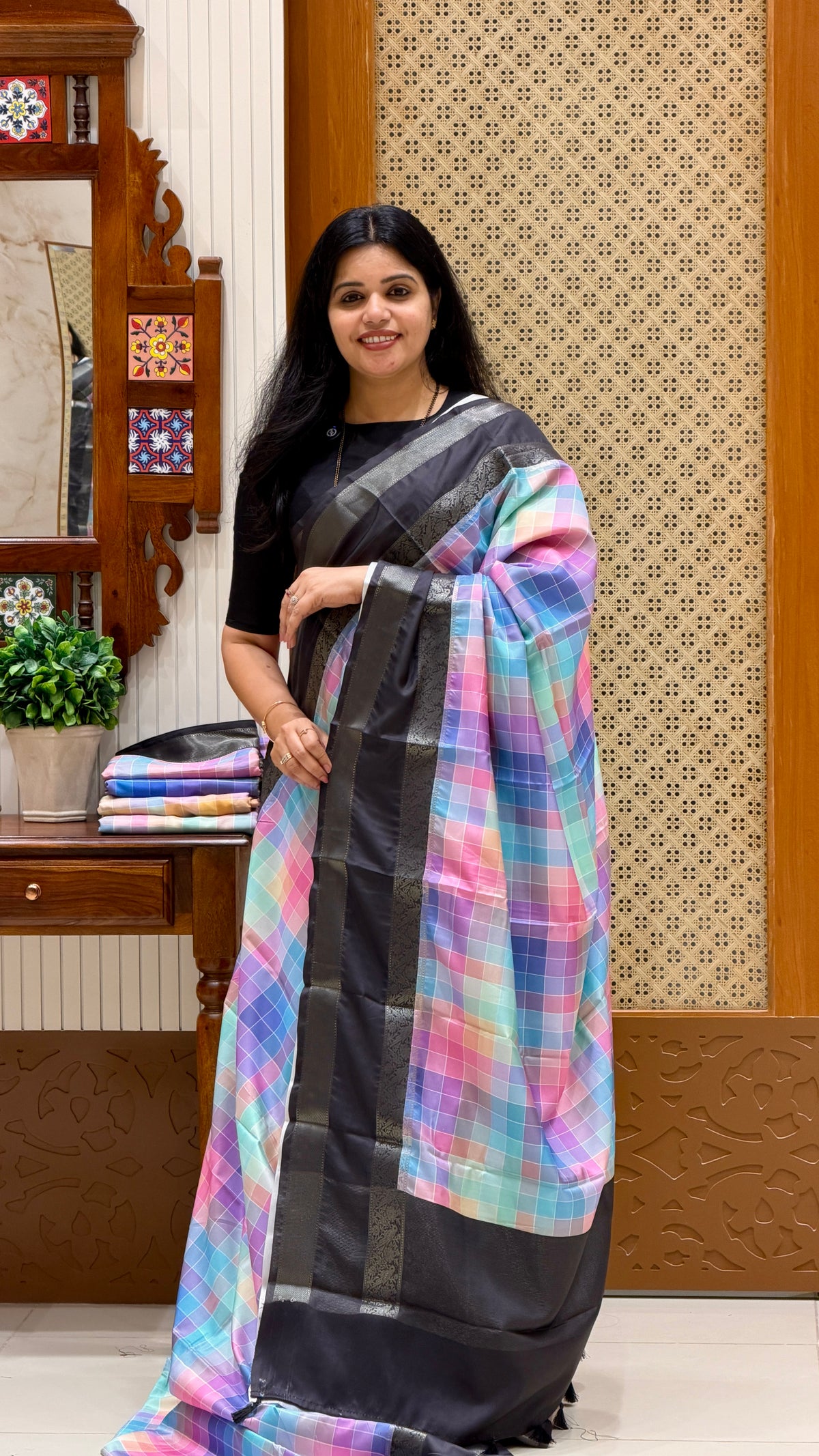 CHECKS SAREE SUV6024-MULTI-4