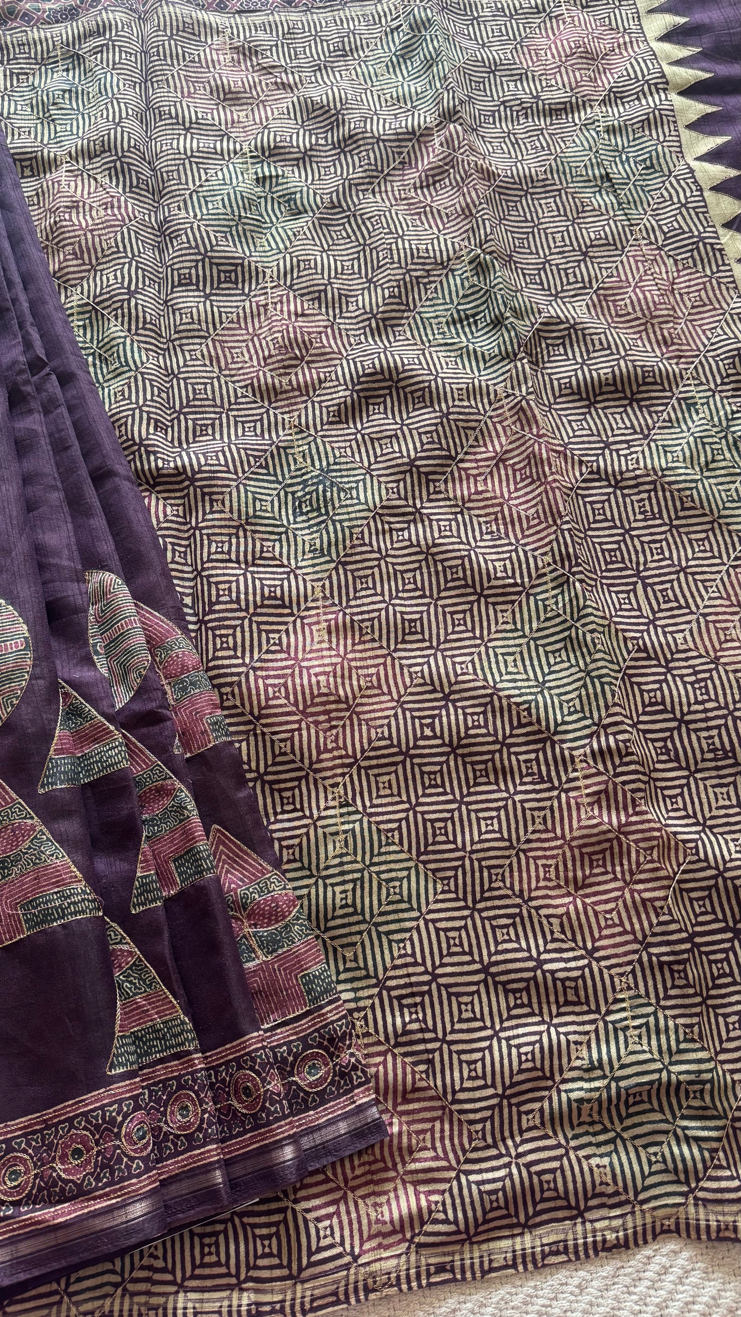 VISCOSE TUSSER SILK SUV4879-PURPLE