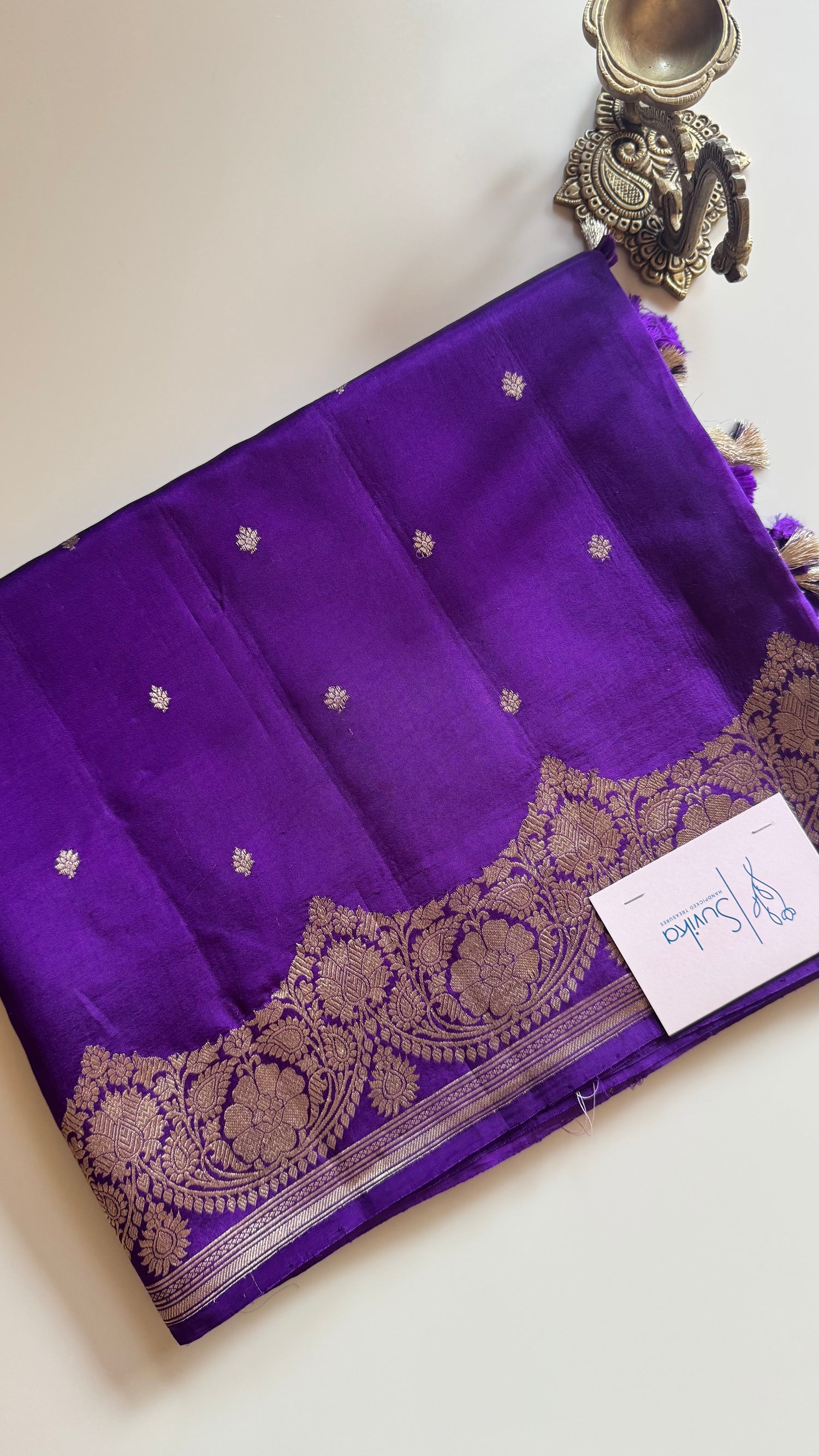 PURE BANARASI  SILK PSGM450-PURPLE