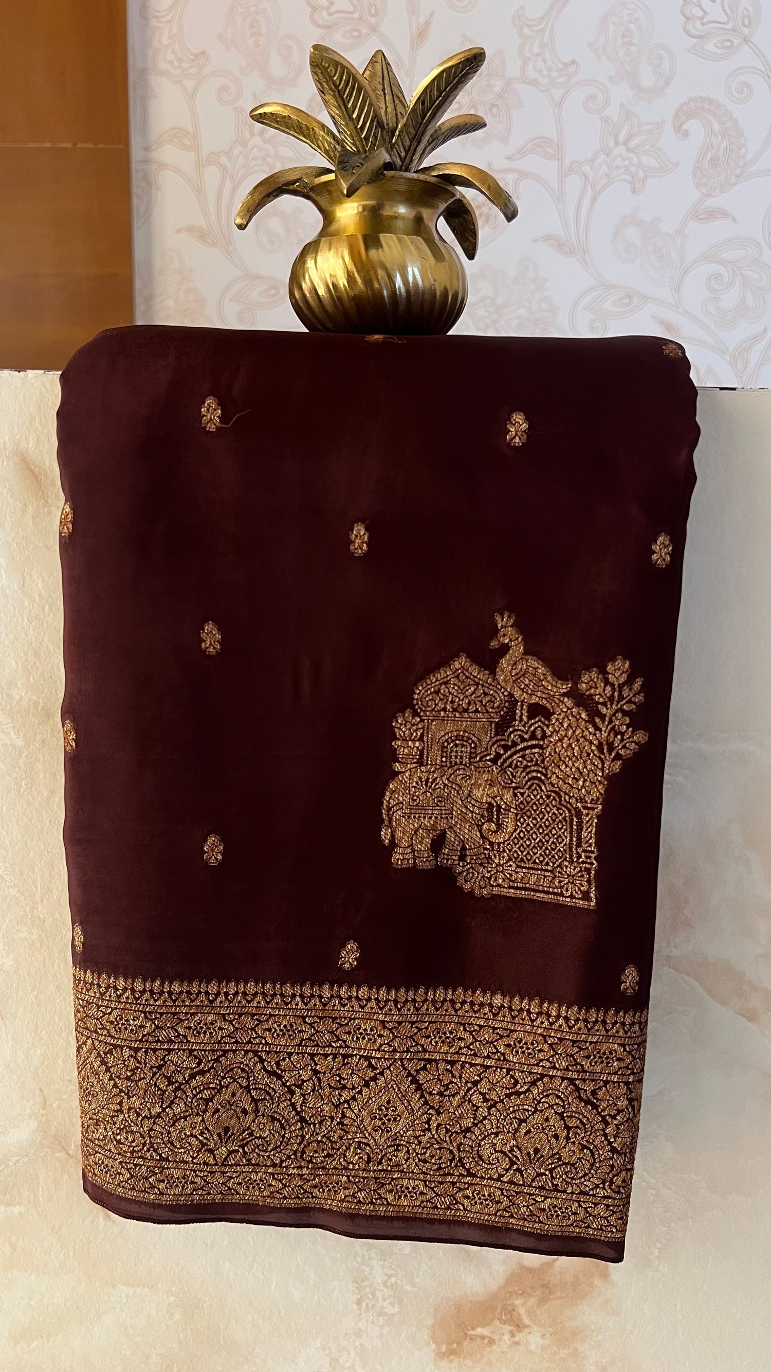 CRPE SILK SAREE SUV5651-COFFEEBROWN
