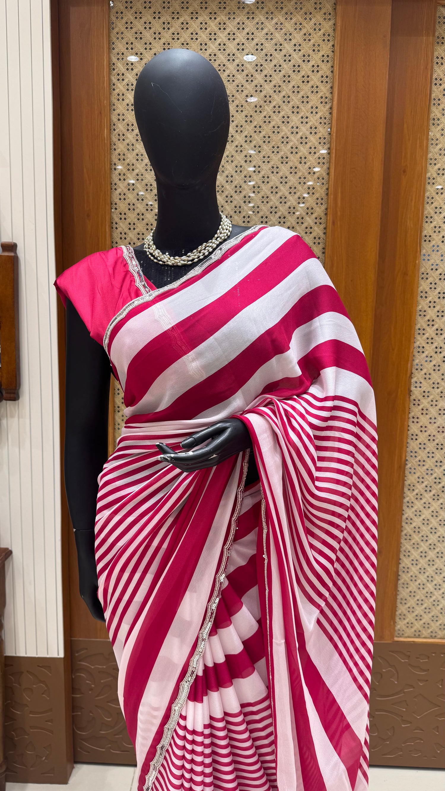SEMI GEORGETTE SILK SAREE SUV5308-PINK
