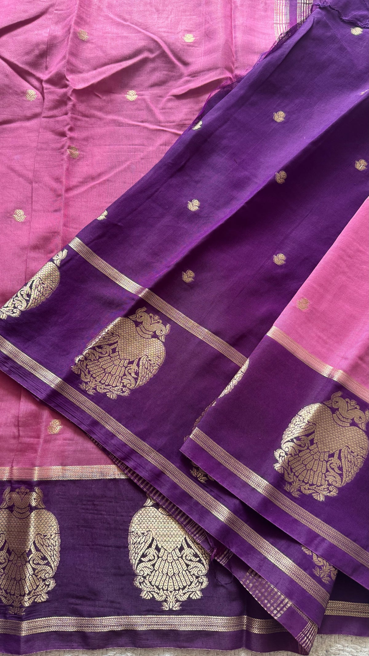 MUNGA TUSSER SILK SUV4797-ONIONPINK WITH PURPLE