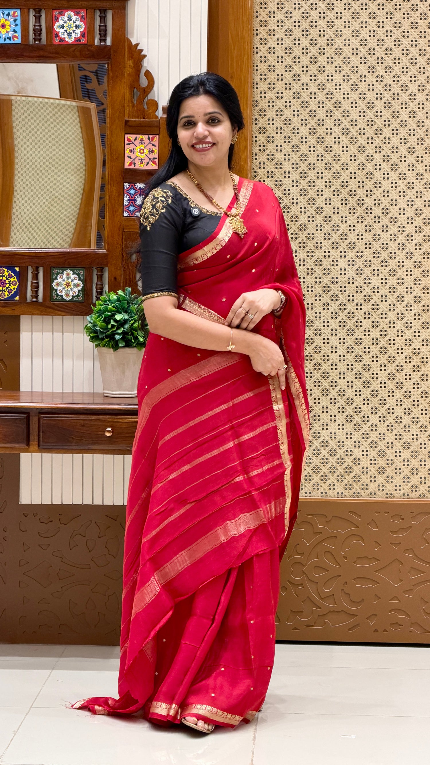 PREMIUM MYSORE SILK SAREE SUV5279-RED