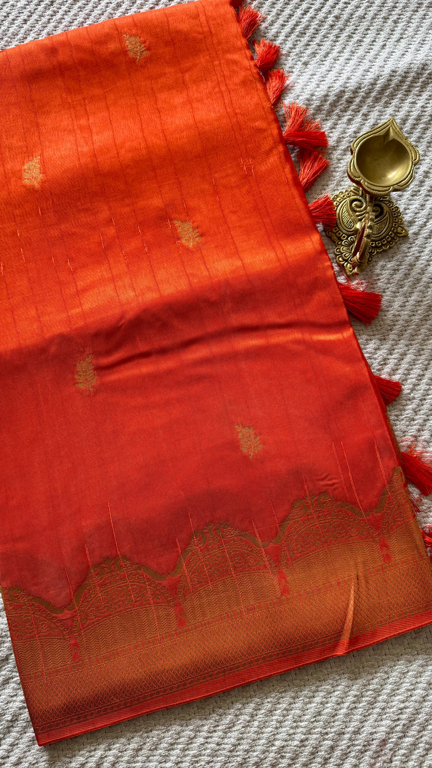 CREPE SILK SAREE SUV5646-ORANGE