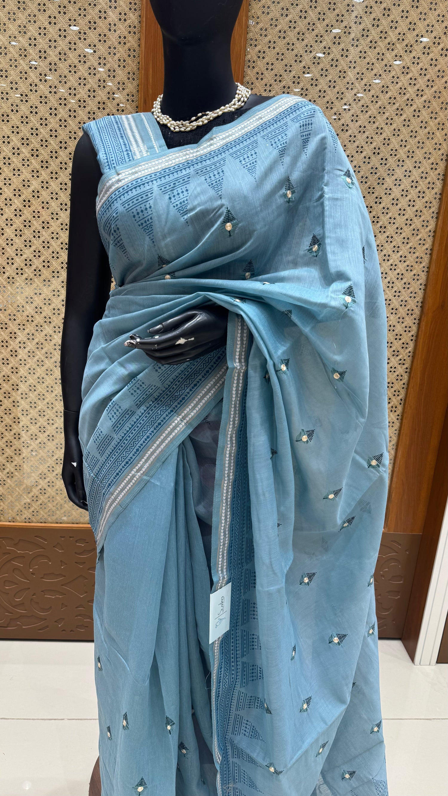 TUSSER SILK SUV5533-BLUE